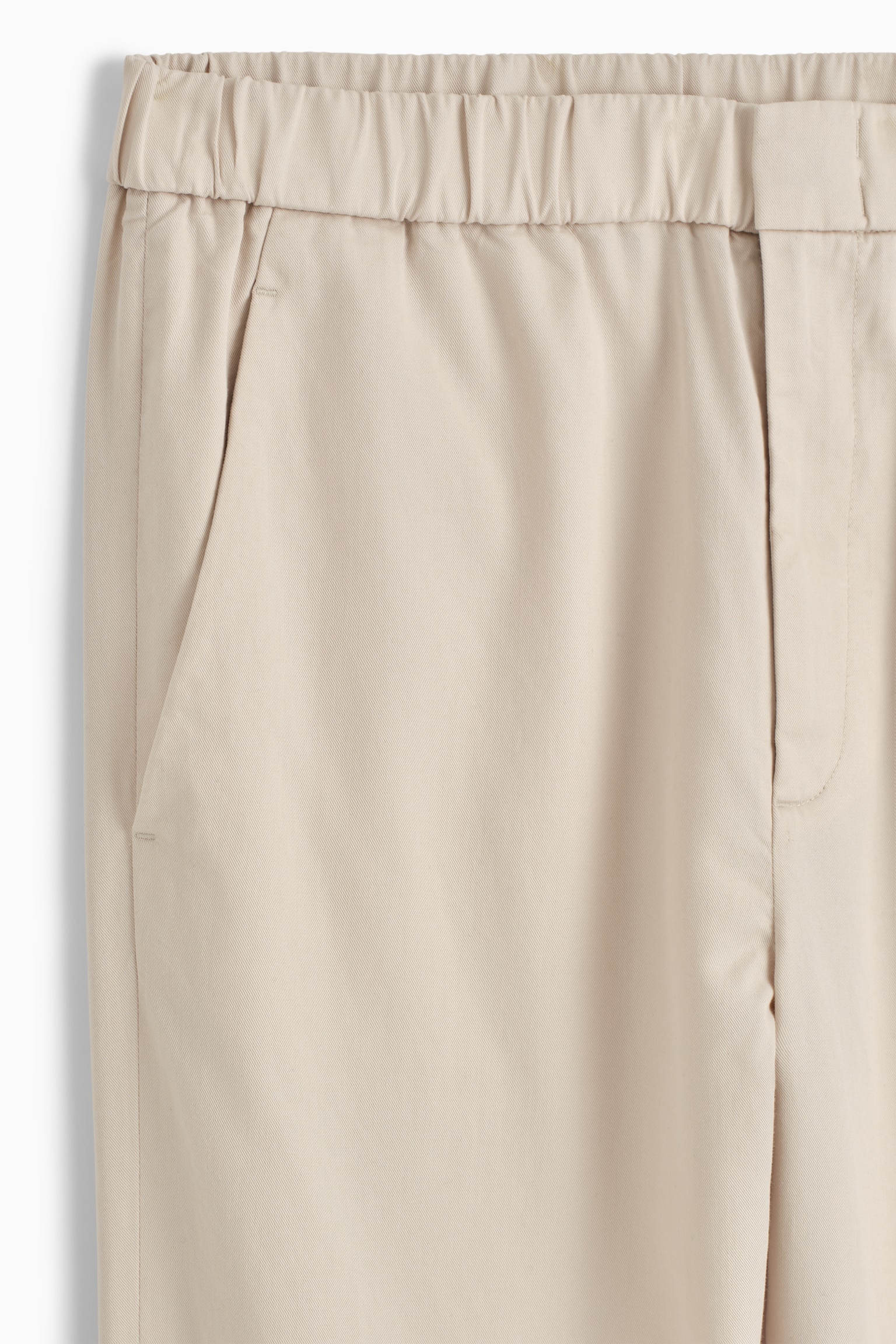 PANTALON FUSELÉ EN SERGÉ - BEIGE/NOIR - 6