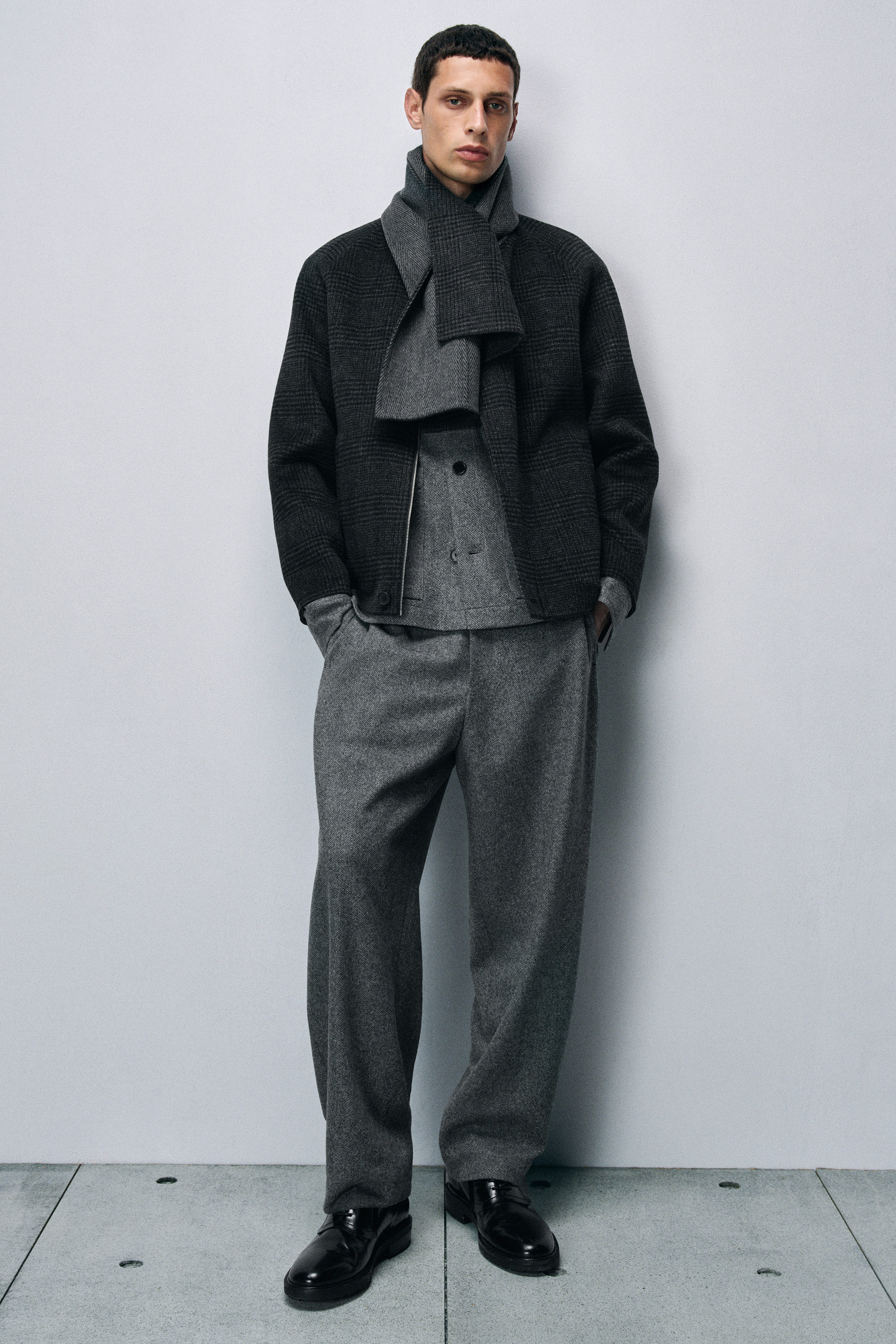 ハーゲン様　COS wool jacket ウール ジャケット REVERSIBLE CHECKED / HERRINGBONE WOOL SPORTS JACKET - GRAY