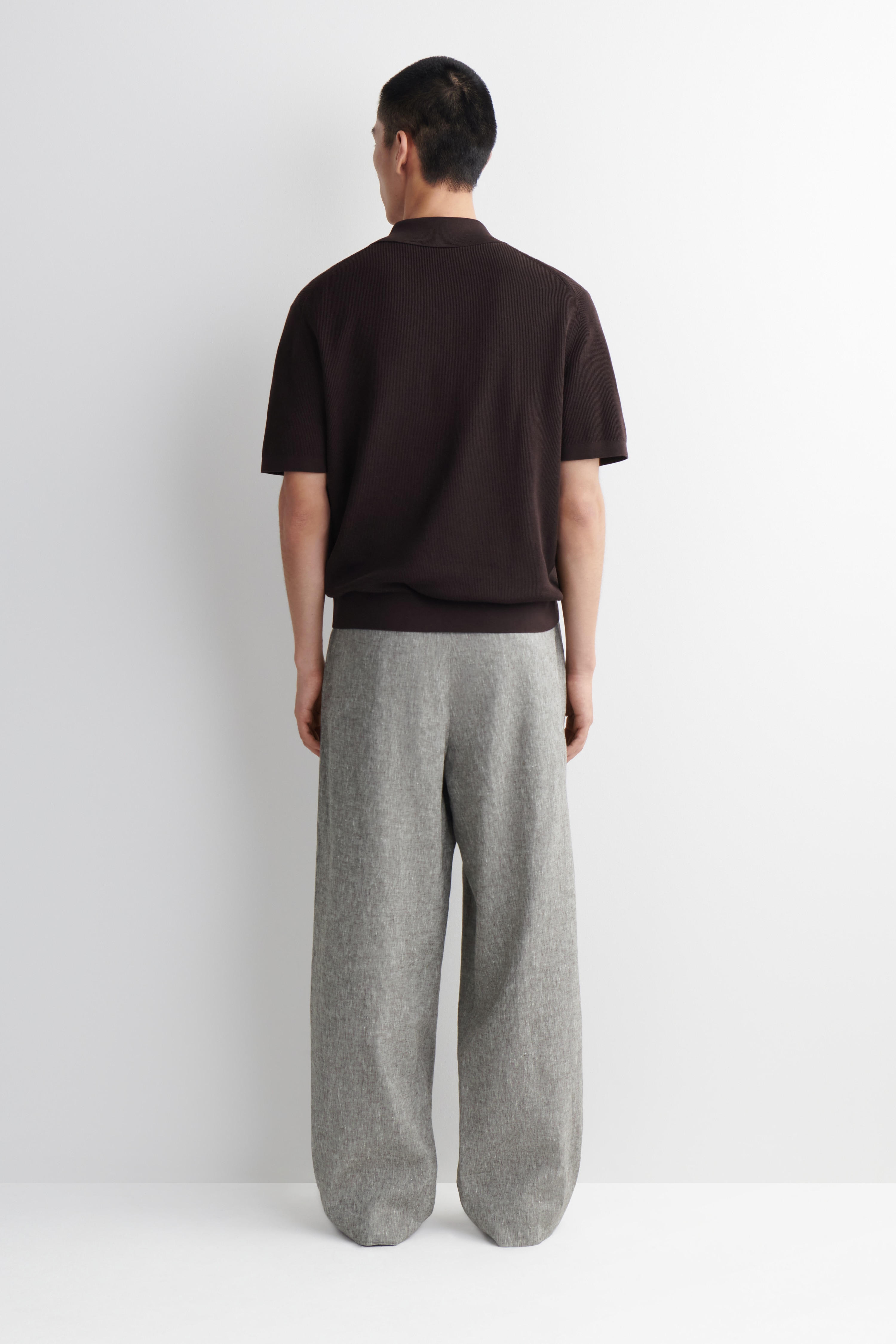 LINEN RELAXED-FIT WIDE-LEG TROUSERS