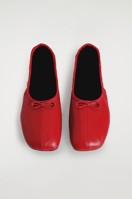 LEATHER BALLET FLATS — RED 1