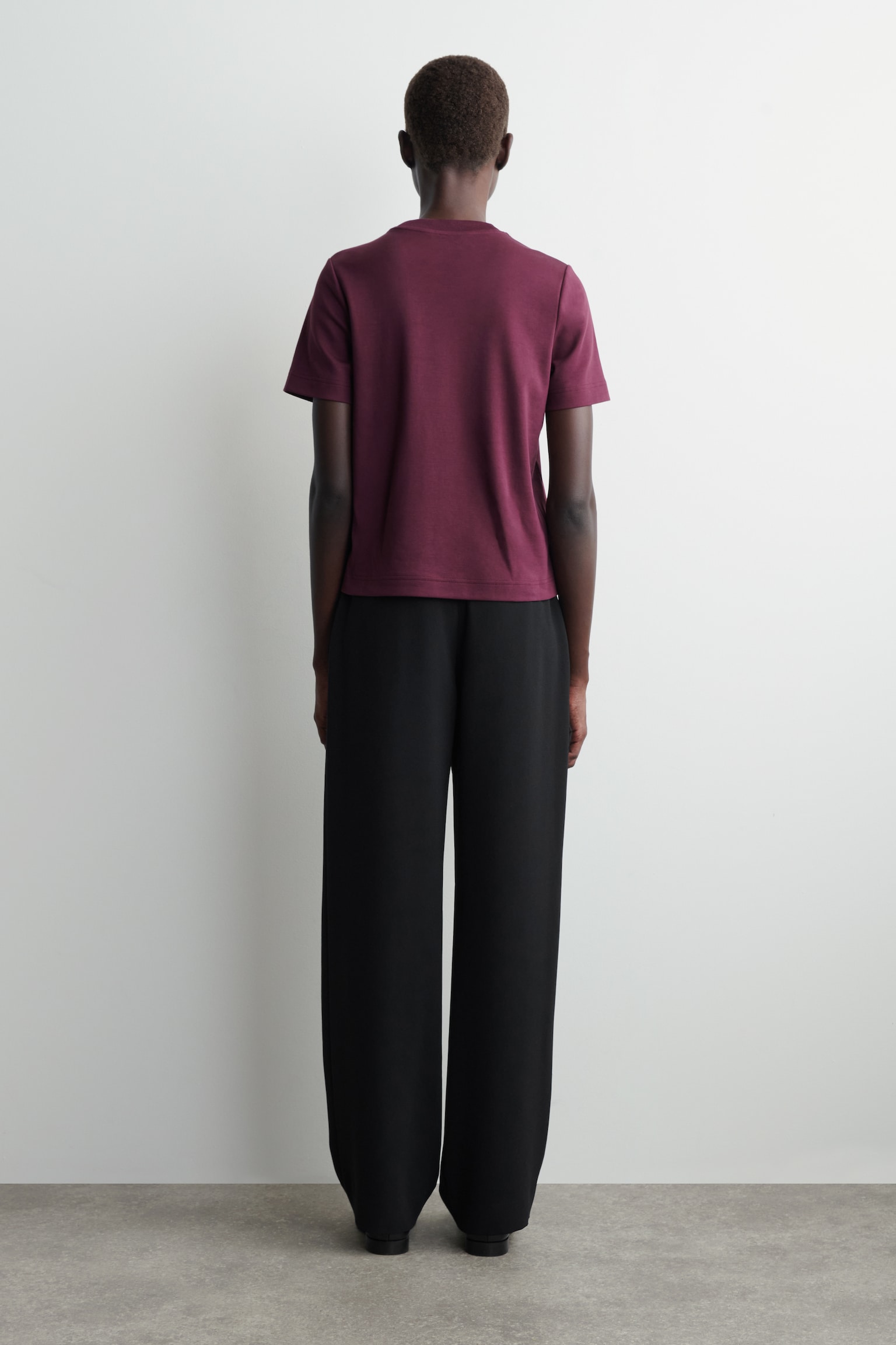 KLASYCZNY T-SHIRT - CIEMNOCZERWONY/CZARNY/BIAŁY - 4