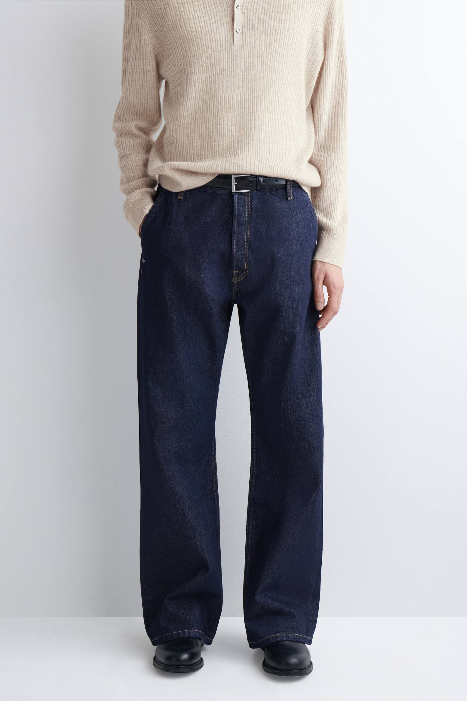 BOOTLEG DENIM TROUSERS - INDIGO - 7