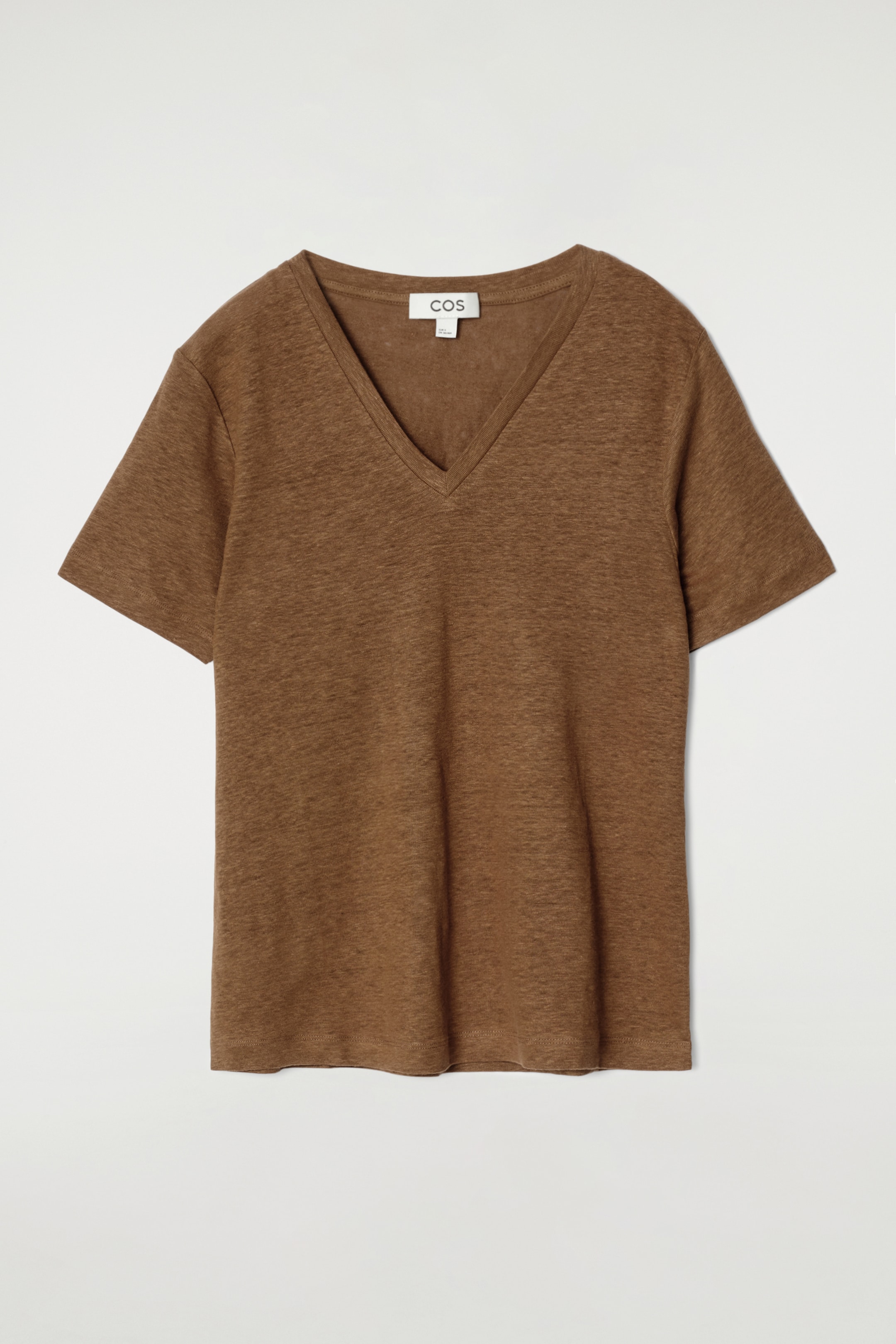 Ver imagen más grande: CAMISETA DE LINO CON CUELLO DE PICO - MARRÓN - MUJER | H&M ES 4