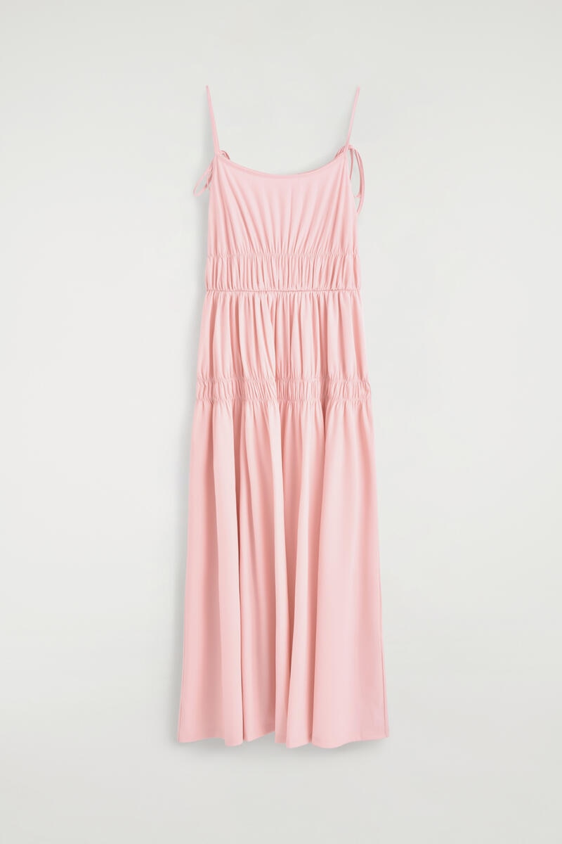 Gathered Jersey Midi Dress