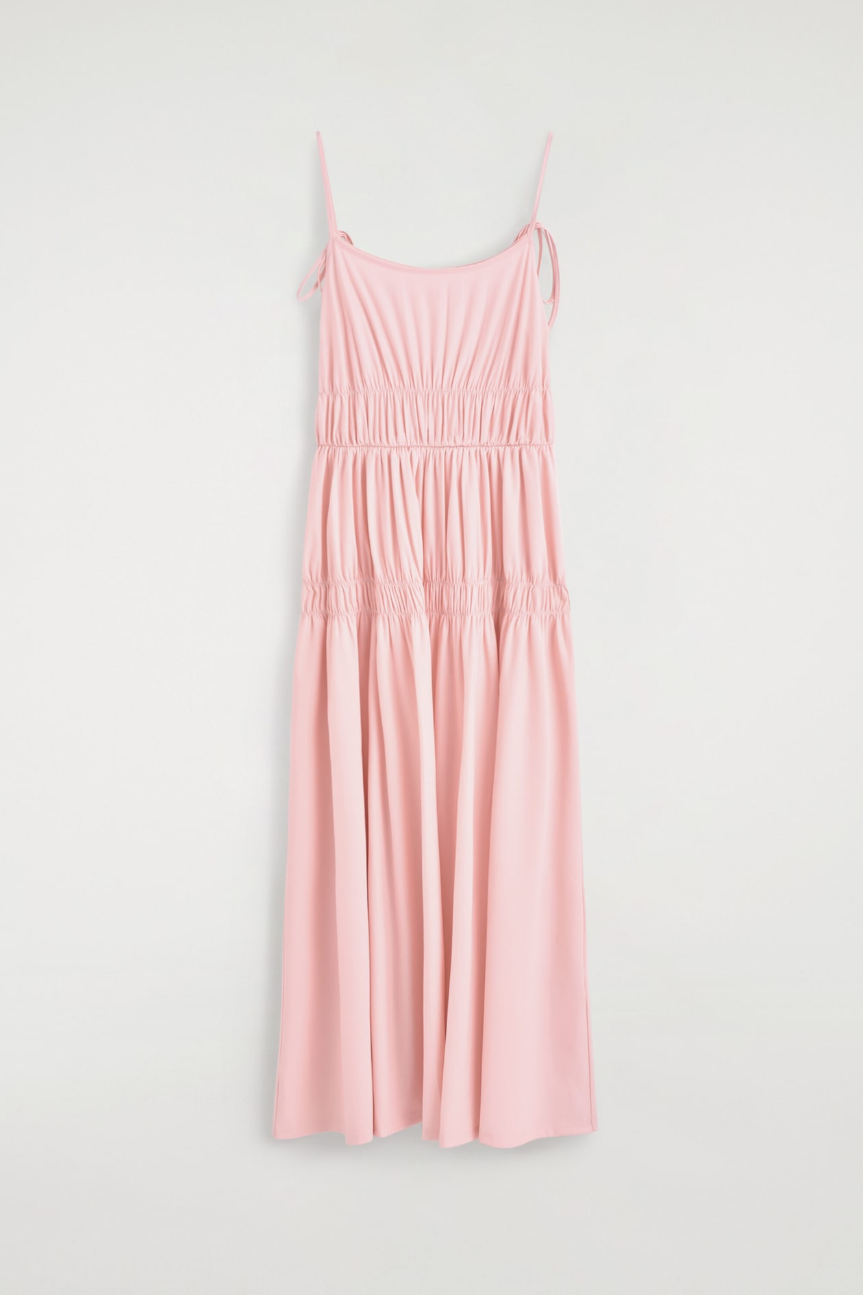 MIDIKLEID AUS JERSEY MIT RAFFUNGEN