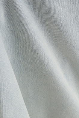 FLARED DENIM MINI DRESS — LIGHT BLUE 6