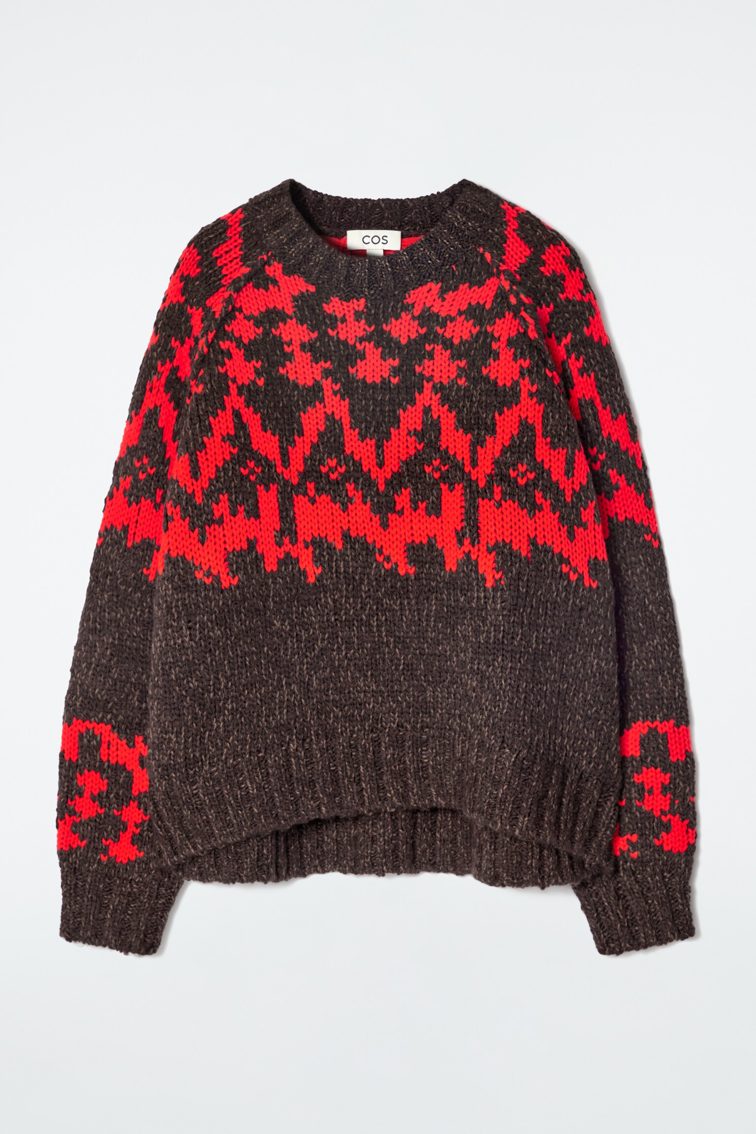 WOLLPULLOVER MIT FAIR-ISLE-MUSTER - BRAUN/ROT - 1