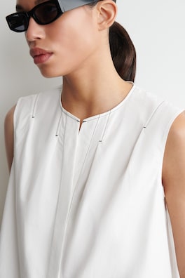 PLEATED SLEEVELESS TOP — WHITE 5