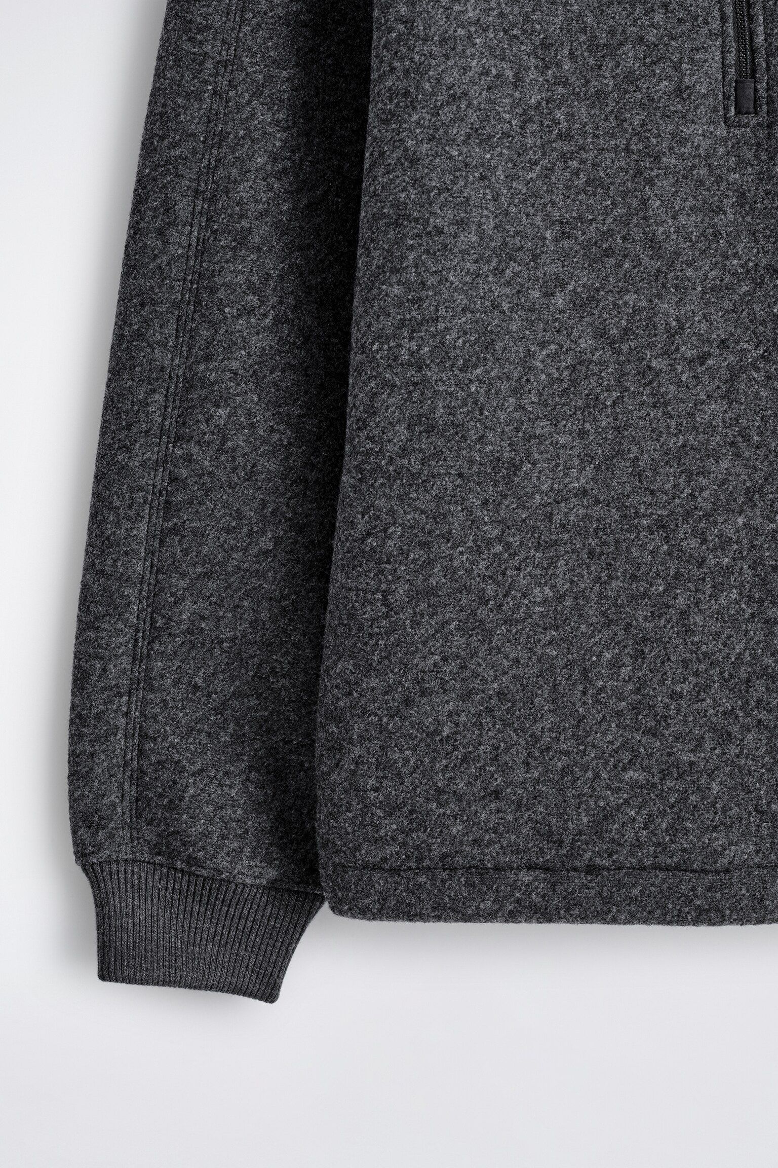 OVERSIZED FELTED-SCUBA FUNNEL-NECK JUMPER - CHARCOAL - 7