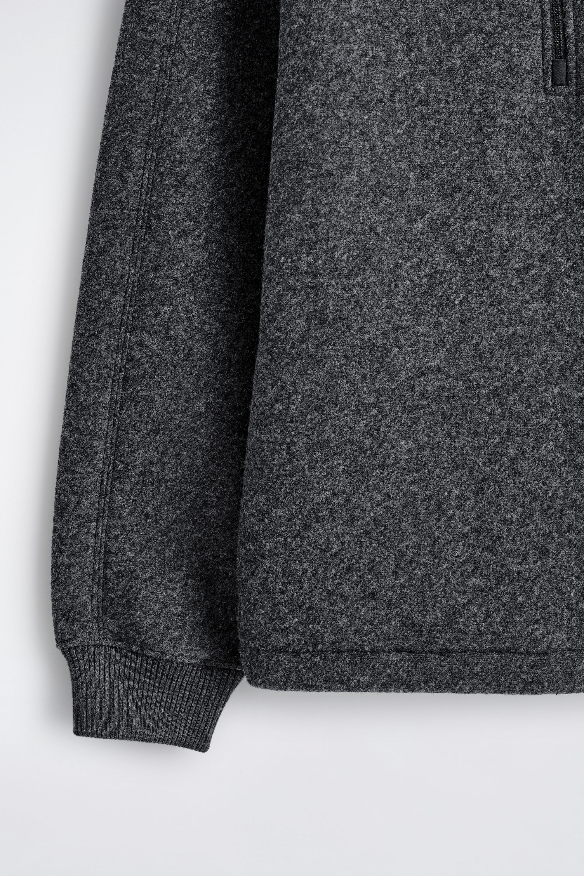 OVERSIZED FELTED-SCUBA FUNNEL-NECK JUMPER - CHARCOAL | COS