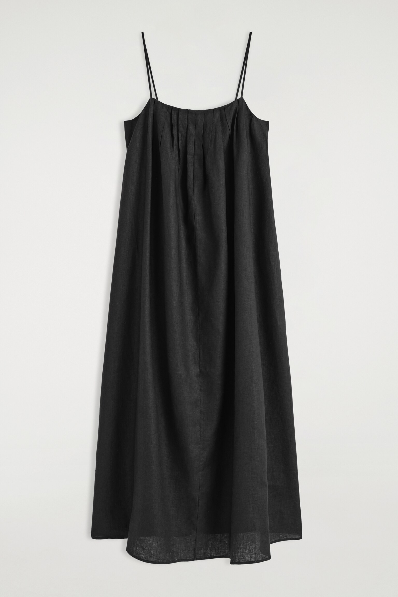 ROCHIE MAXI PLISATĂ DIN IN - NEGRU/Portocaliu