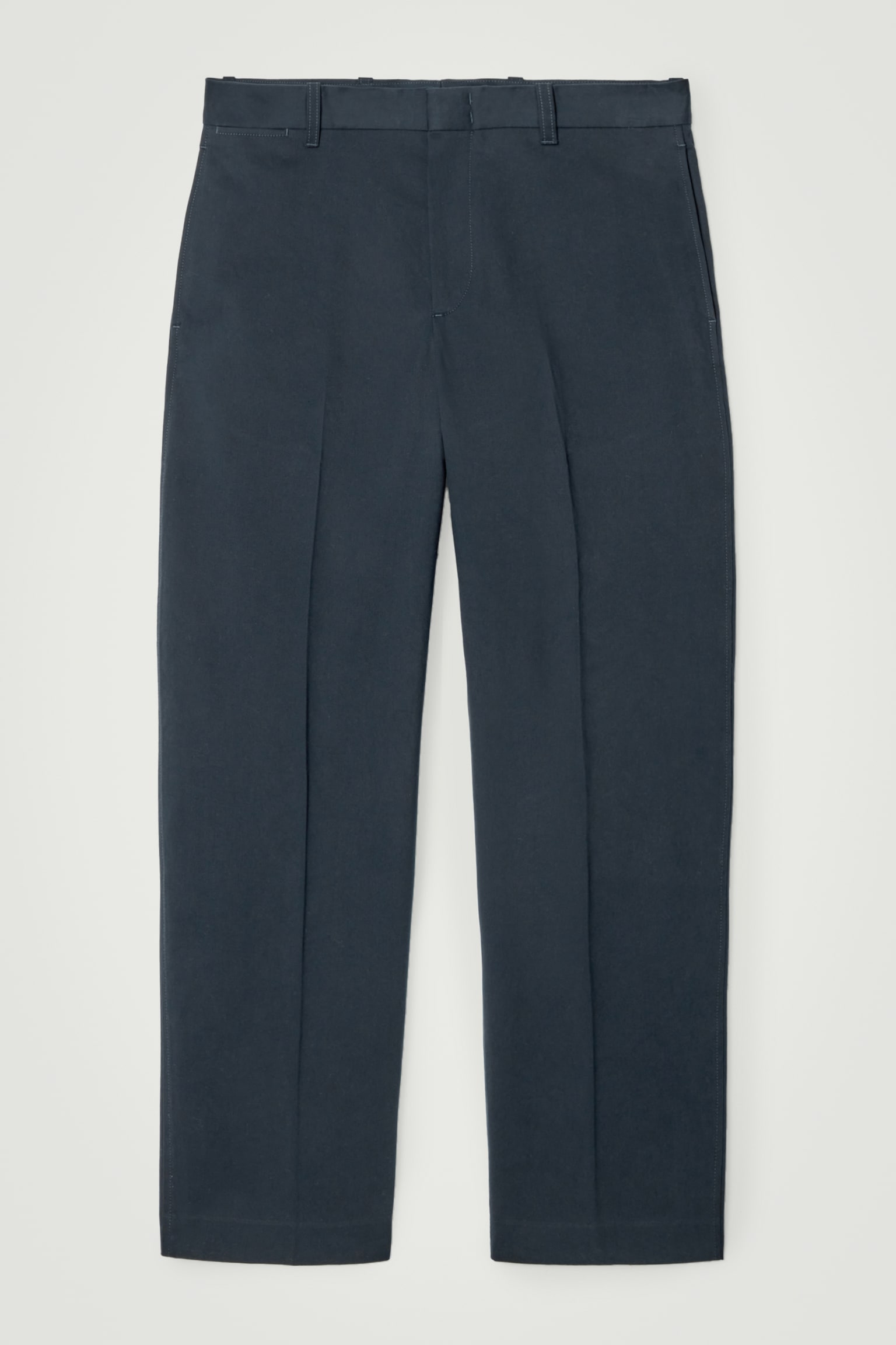 PANTALON CHINO DROIT DÉCONTRACTÉ - BLEU MARINE/BEIGE
