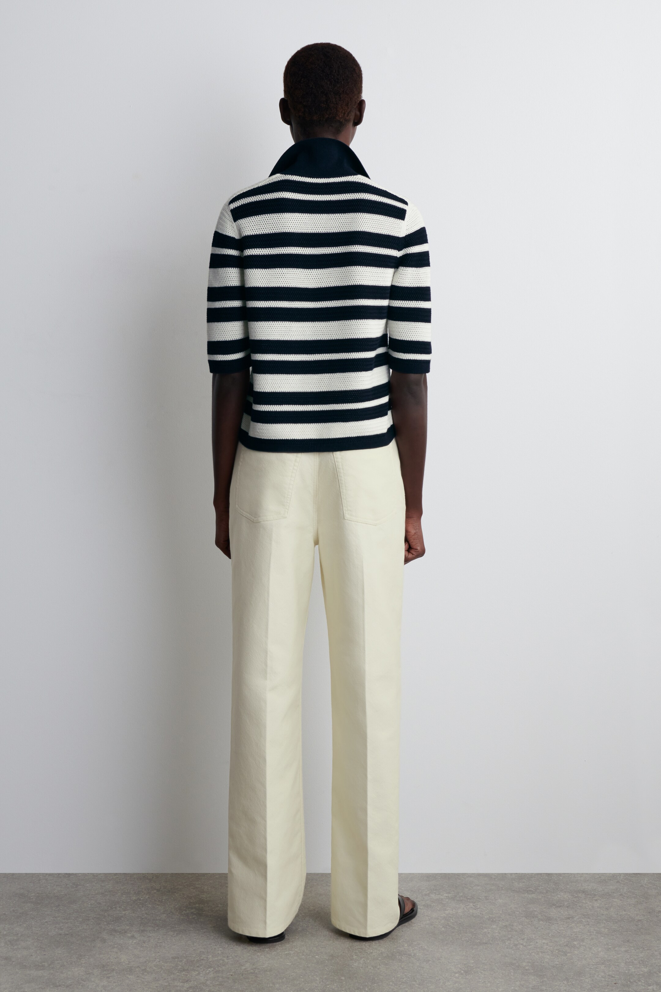 Ingrandisci l'immagine: OPEN-KNIT POLO SHIRT - WHITE / STRIPED - DONNA | H&M CH 5