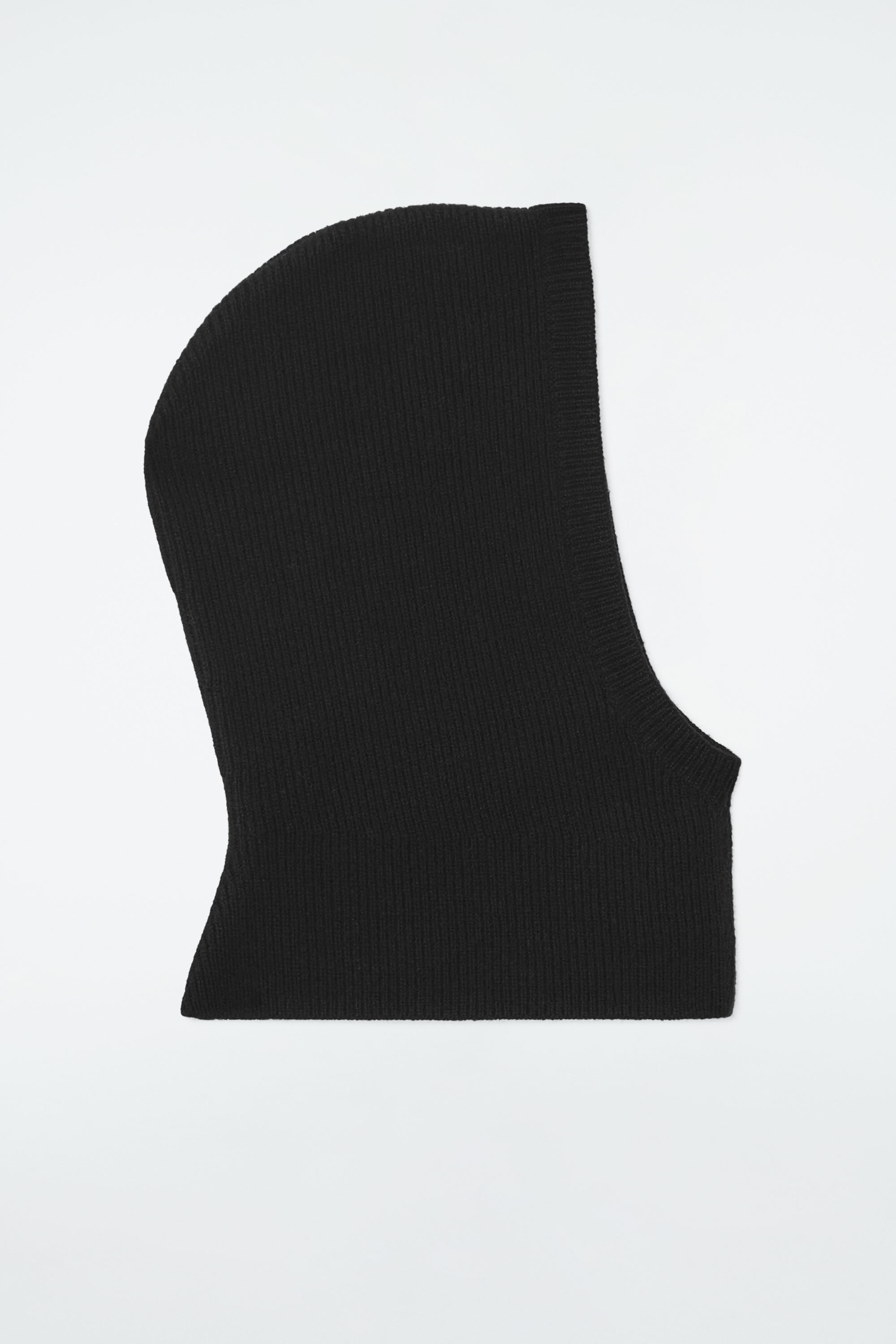 RIBBED WOOL-CASHMERE BALACLAVA - BLACK | COS