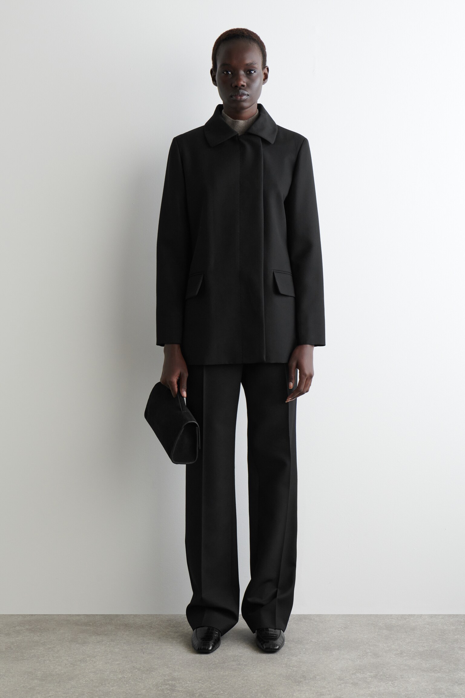 CHAQUETA FORMAL EN MEZCLA DE LANA - NEGRO/MARRÓN OSCURO - 8