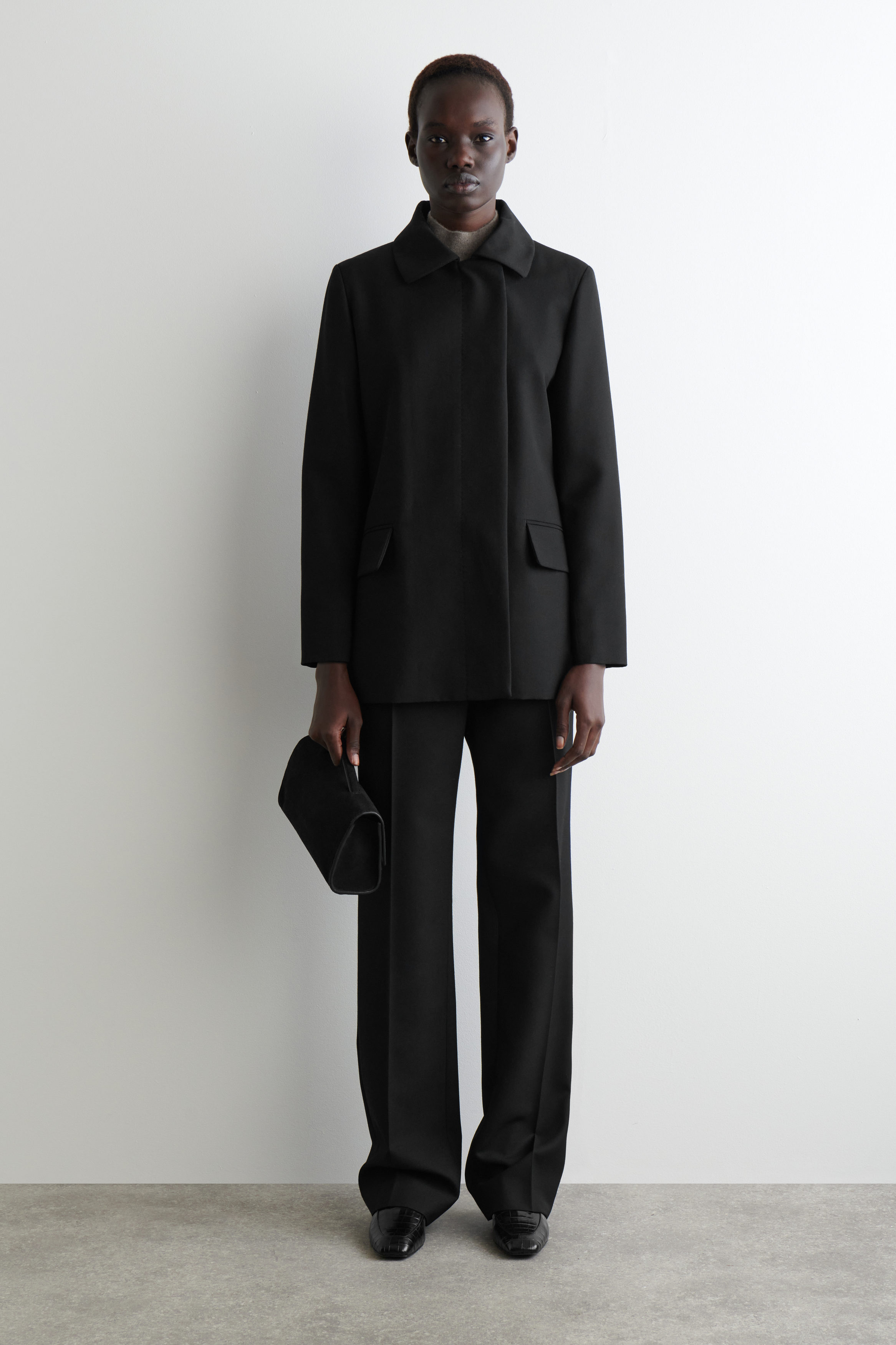 TAILORED WOOL-BLEND JACKET - BLACK | COS