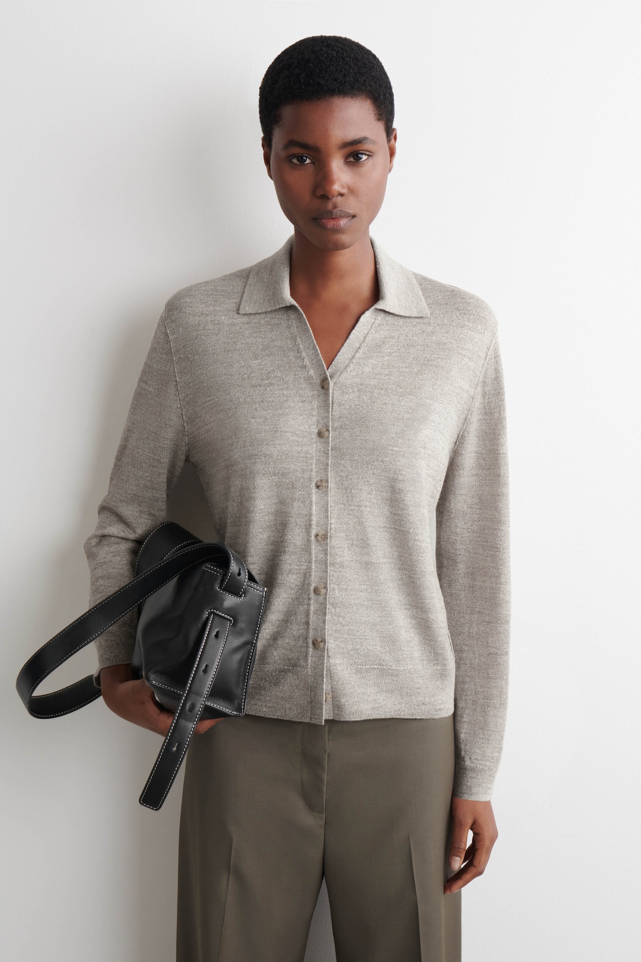 KNITTED LINEN-MERINO SHIRT