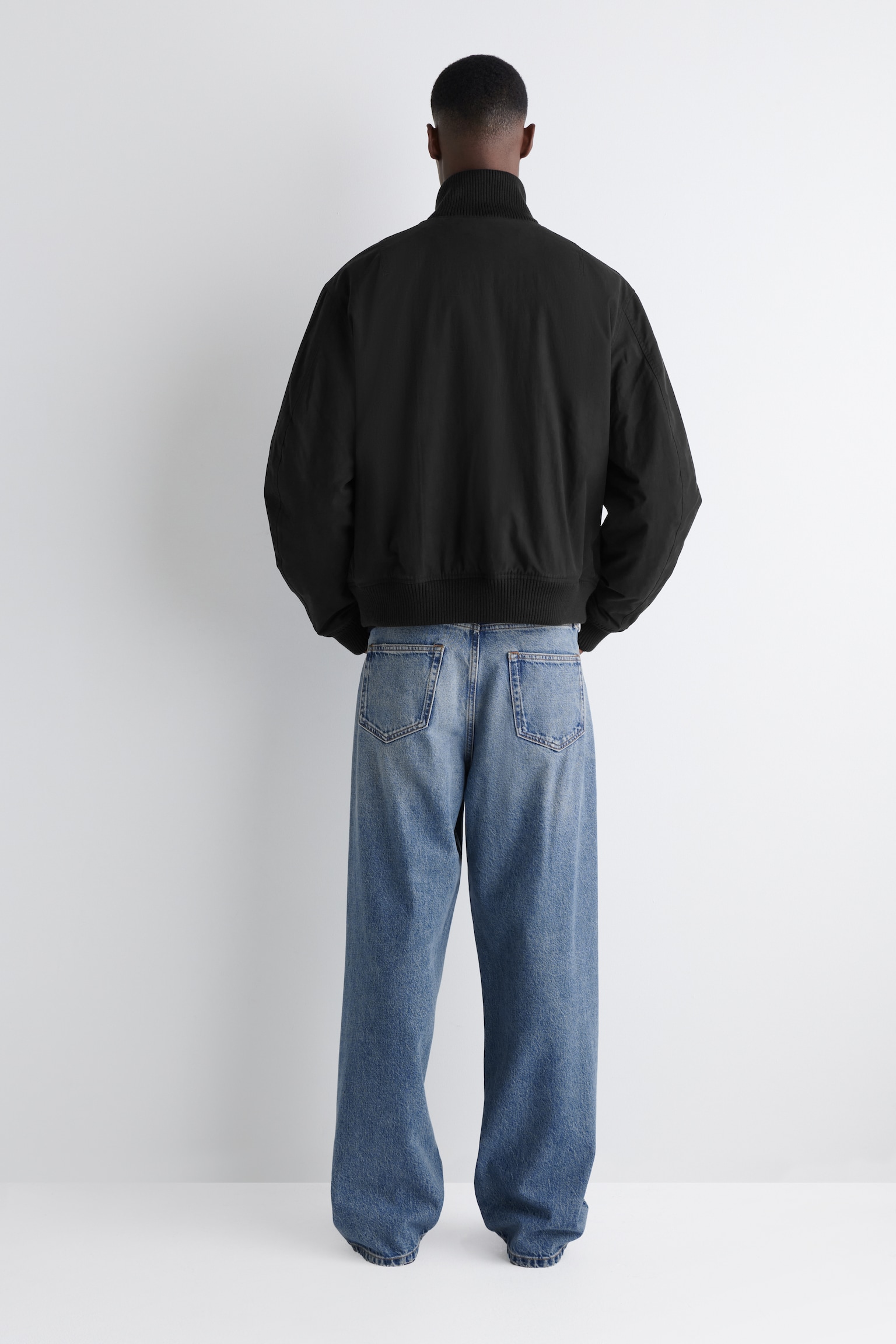 PADDED COTTON FLIGHT JACKET - NEGRO/HUESO - 5