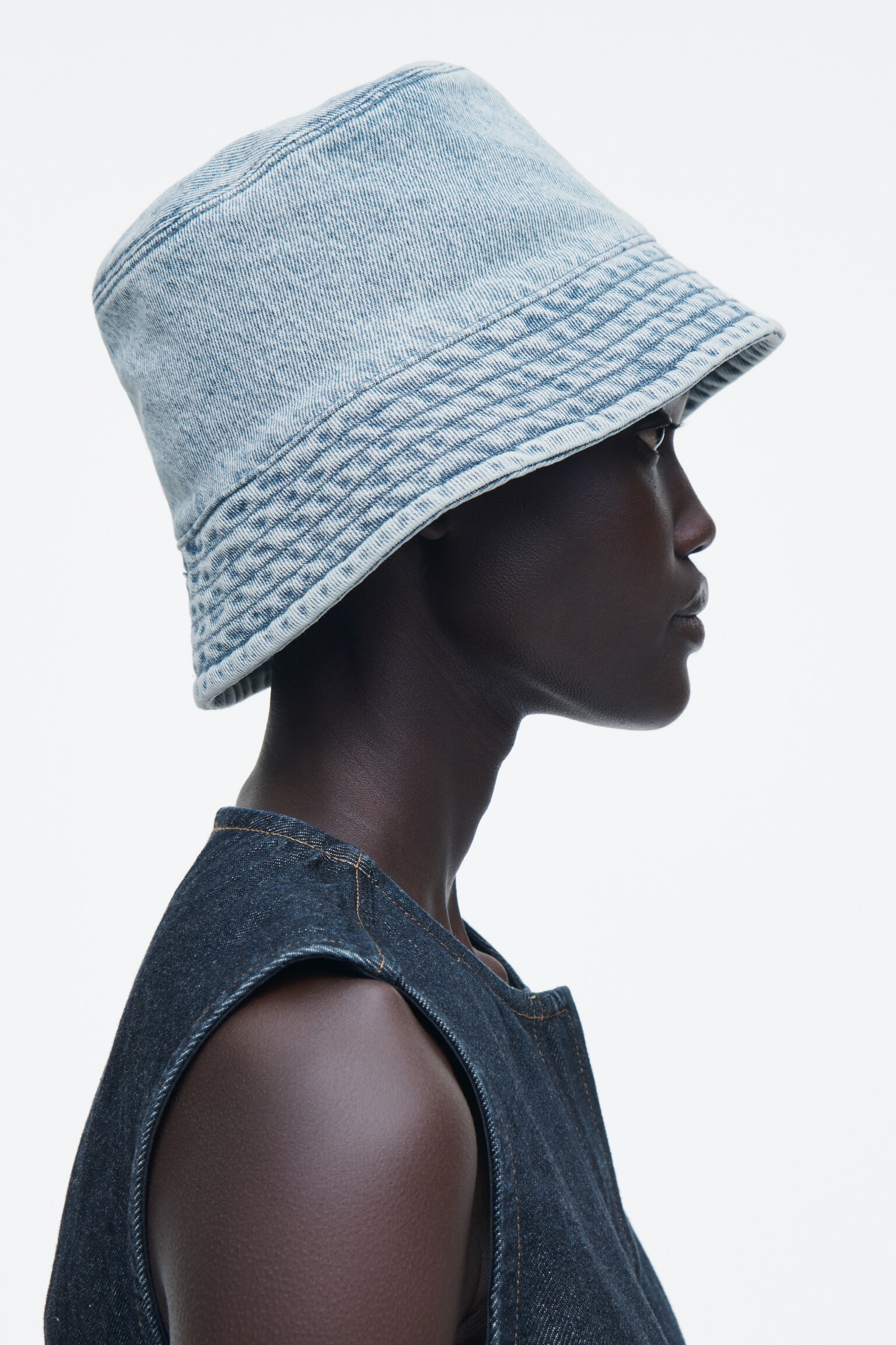 DENIM BUCKET HAT - LIGHT BLUE/GREY - 4