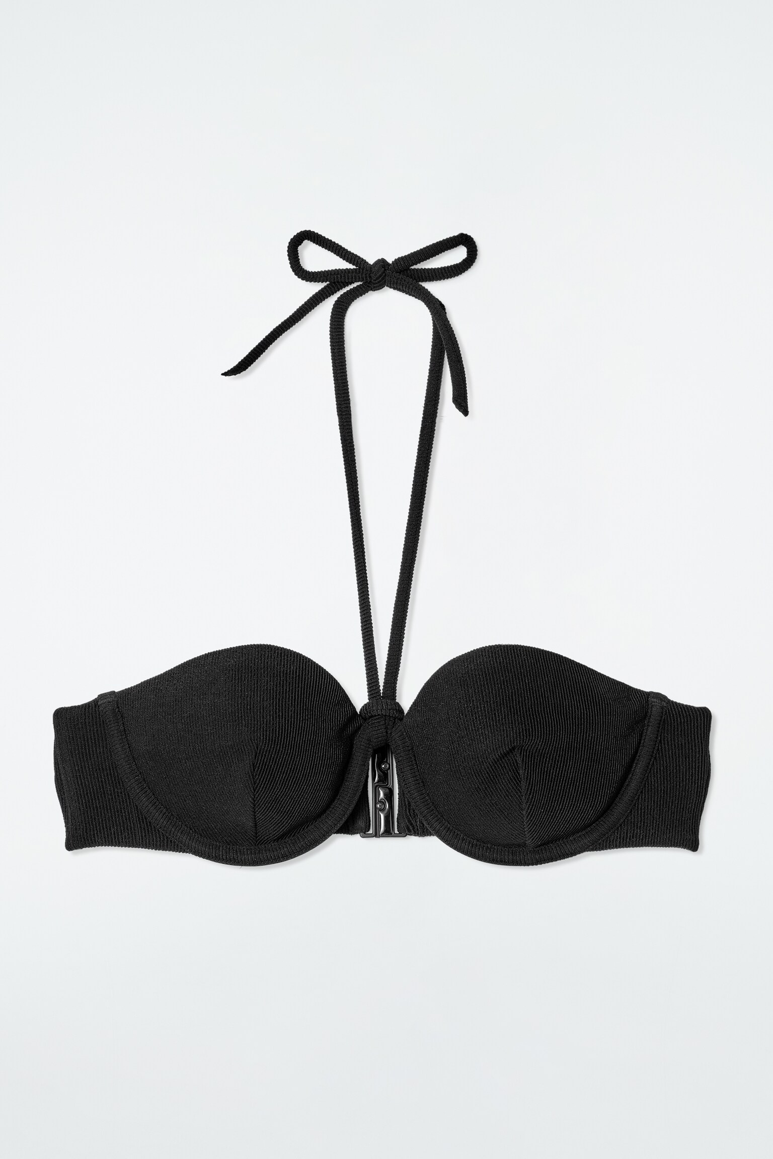 TOP DE BIKINI DE CANALÉ CON CUELLO HALTER - NEGRO - 2