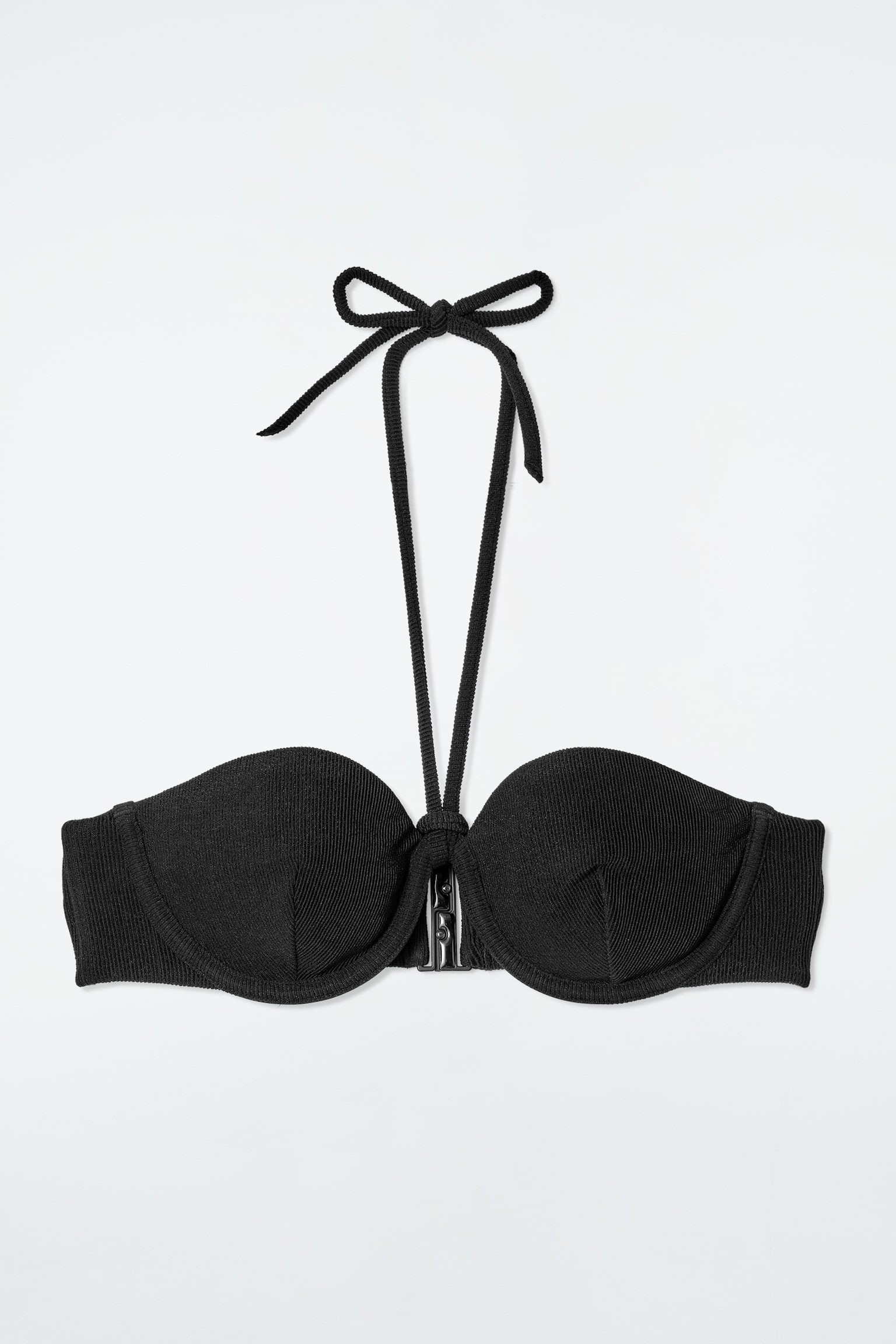 TOP DE BIKINI DE CANALÉ CON CUELLO HALTER - NEGRO - 2