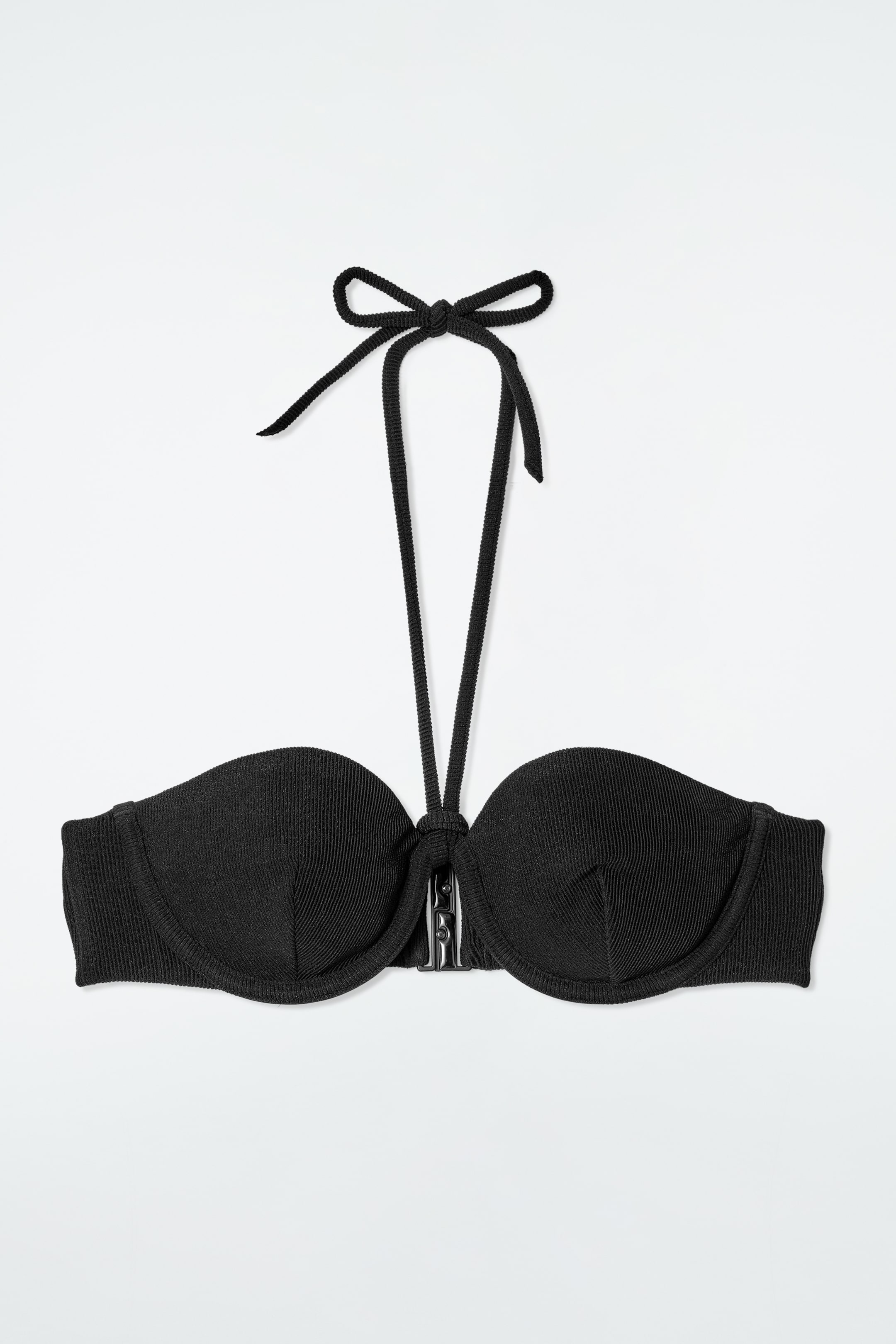 Grotere afbeelding bekijken: GERIBBELDE BIKINITOP MET BEUGEL EN HALTERNEK - ZWART - DAMES | H&M BE 4