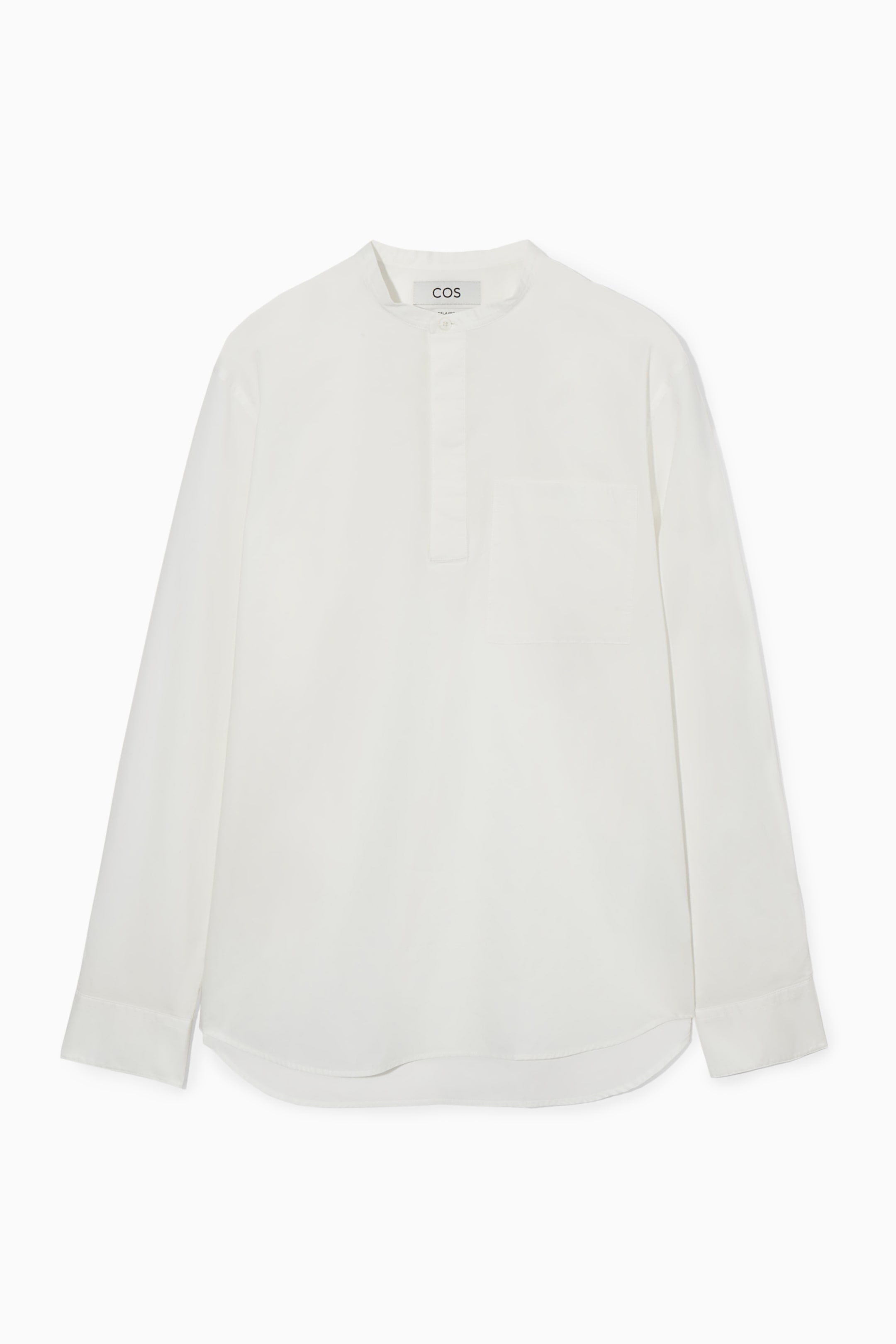 View larger image: RELAXED GRANDAD-COLLAR COTTON HALF-PLACKET SHIRT - WHITE - Men | H&M GB 1