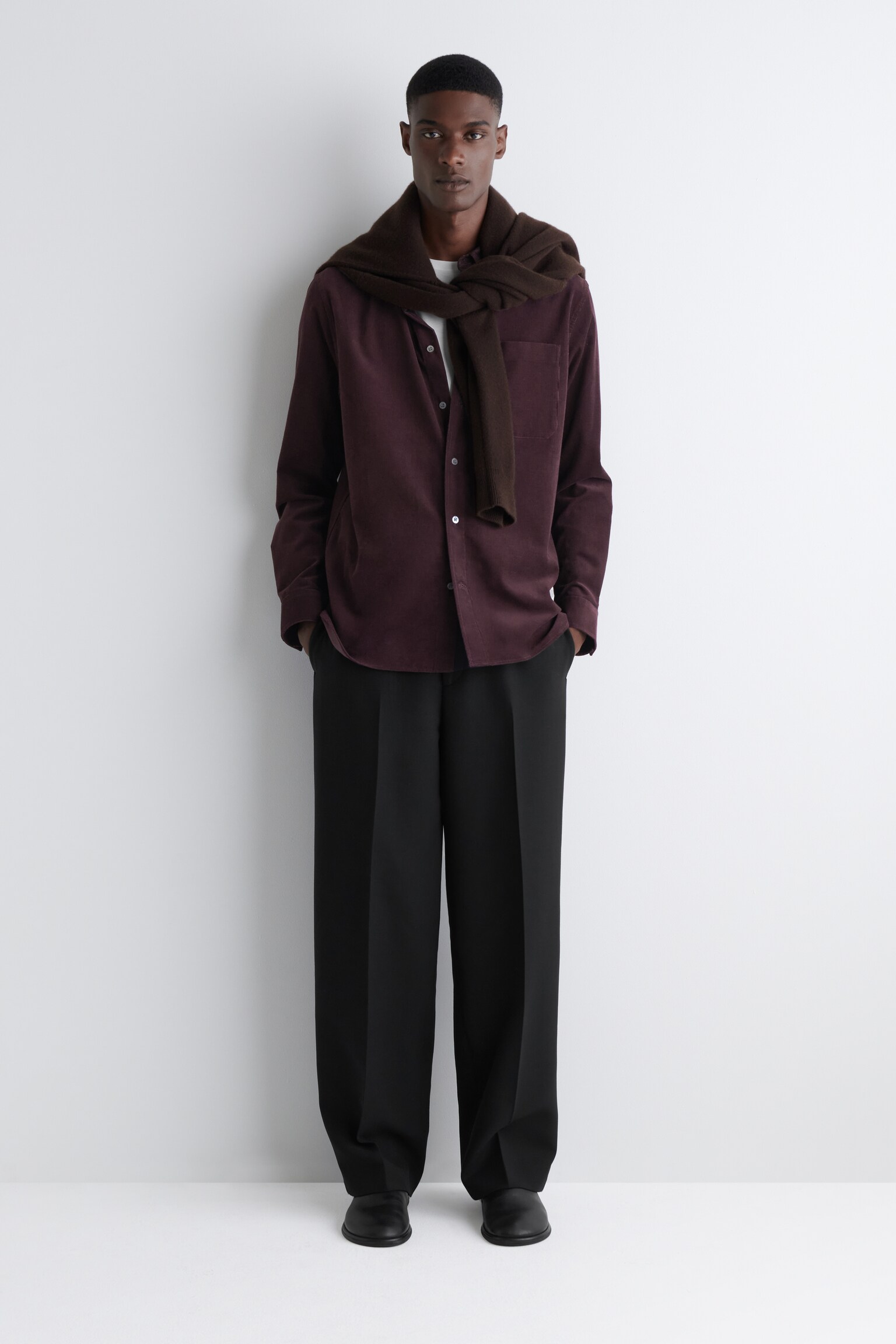 CHEMISE DÉCONTRACTÉE EN VELOURS CÔTELÉ - BORDEAUX/BEIGE/KAKI FONCÉ / IMPRIMÉ - 7