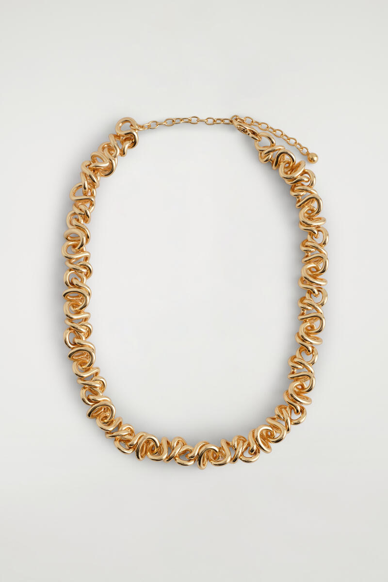 COS Knotted Chain Necklace Gold-Coloured Women's