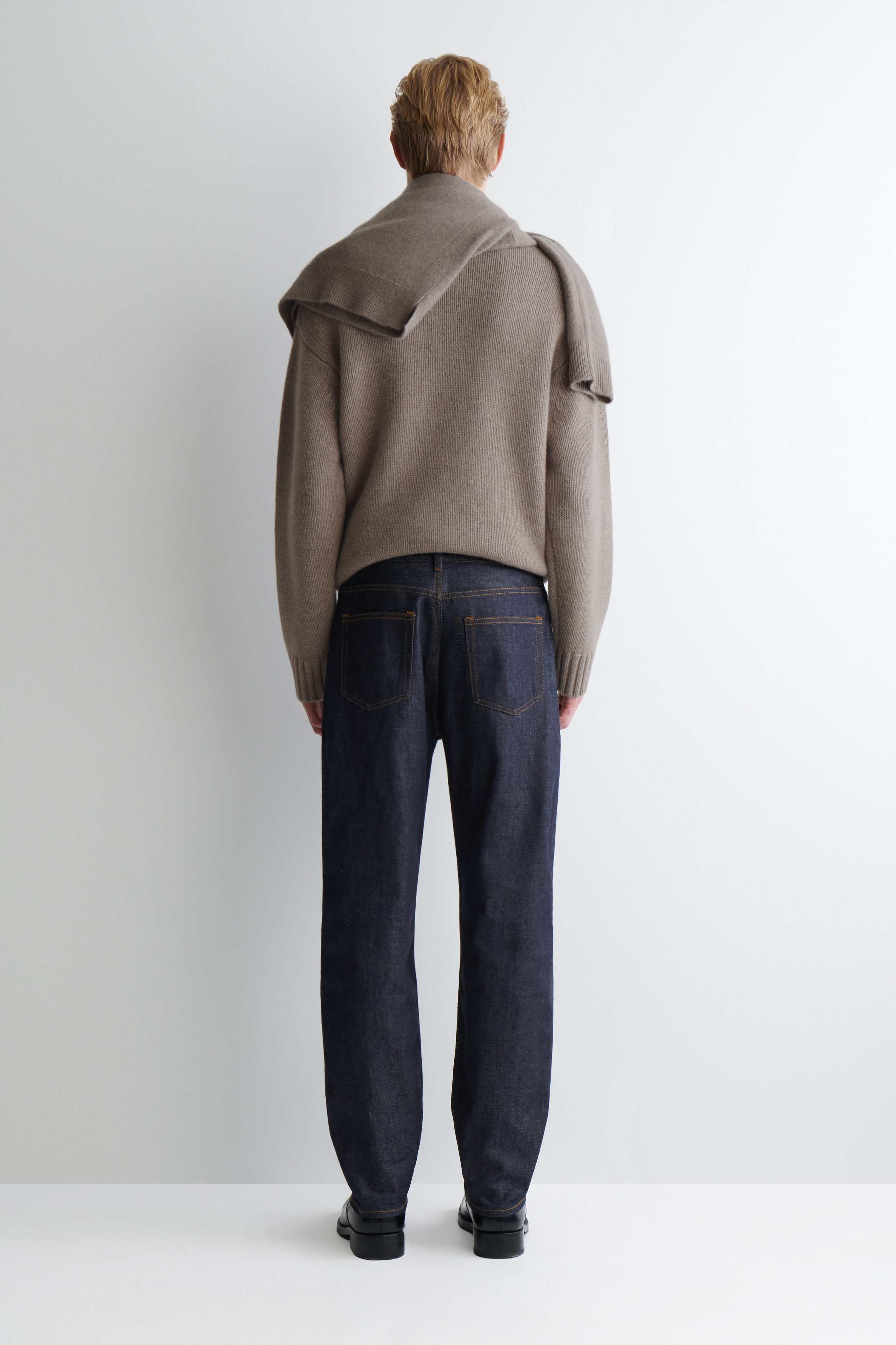 【KOOLOSET】Straight Slop Raw Denim 14oz Stretch Selvedge Denim - Barrel Wide Straight – Blue