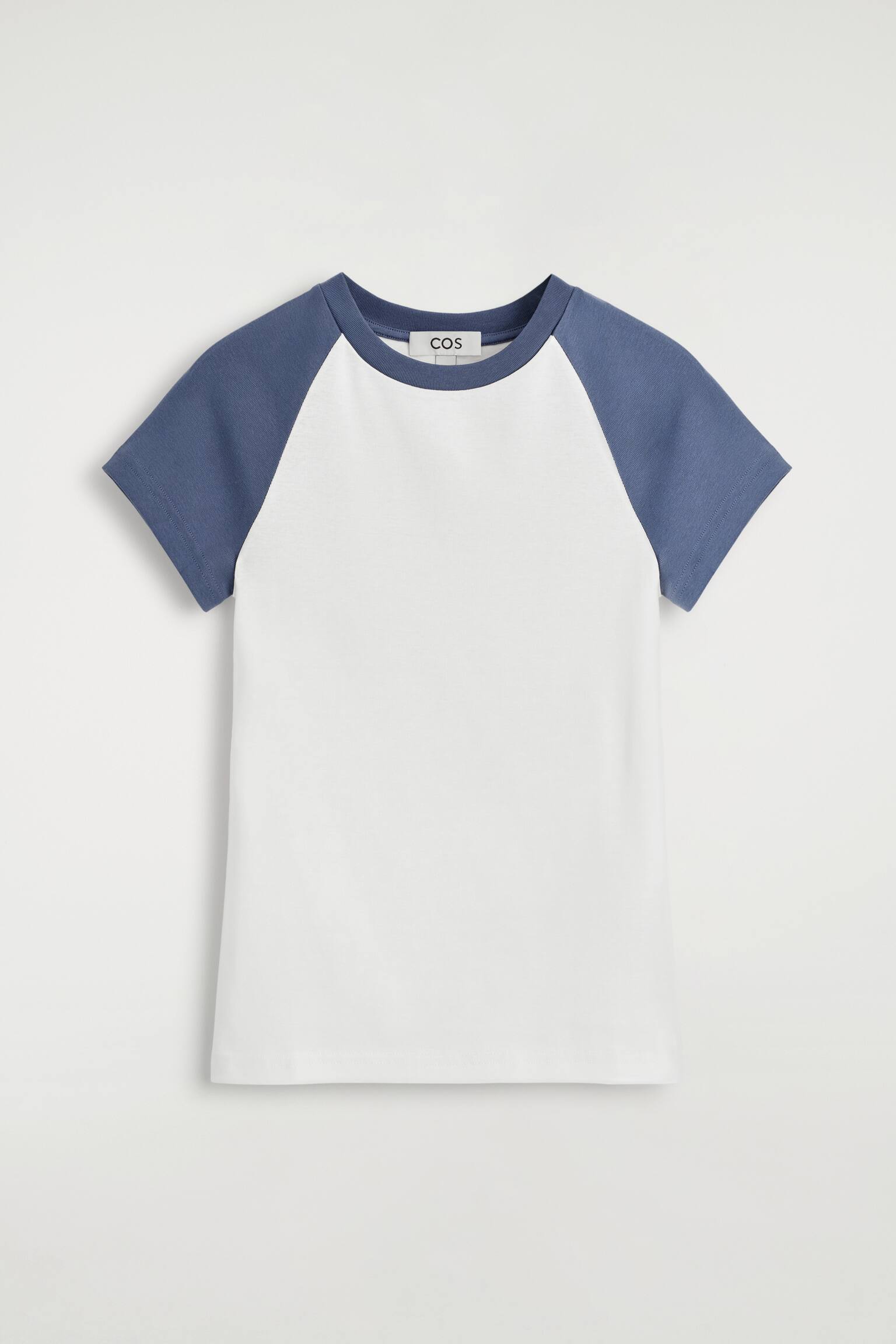 T-SHIRT SLIM IN COTONE - BIANCO / BLU - 2