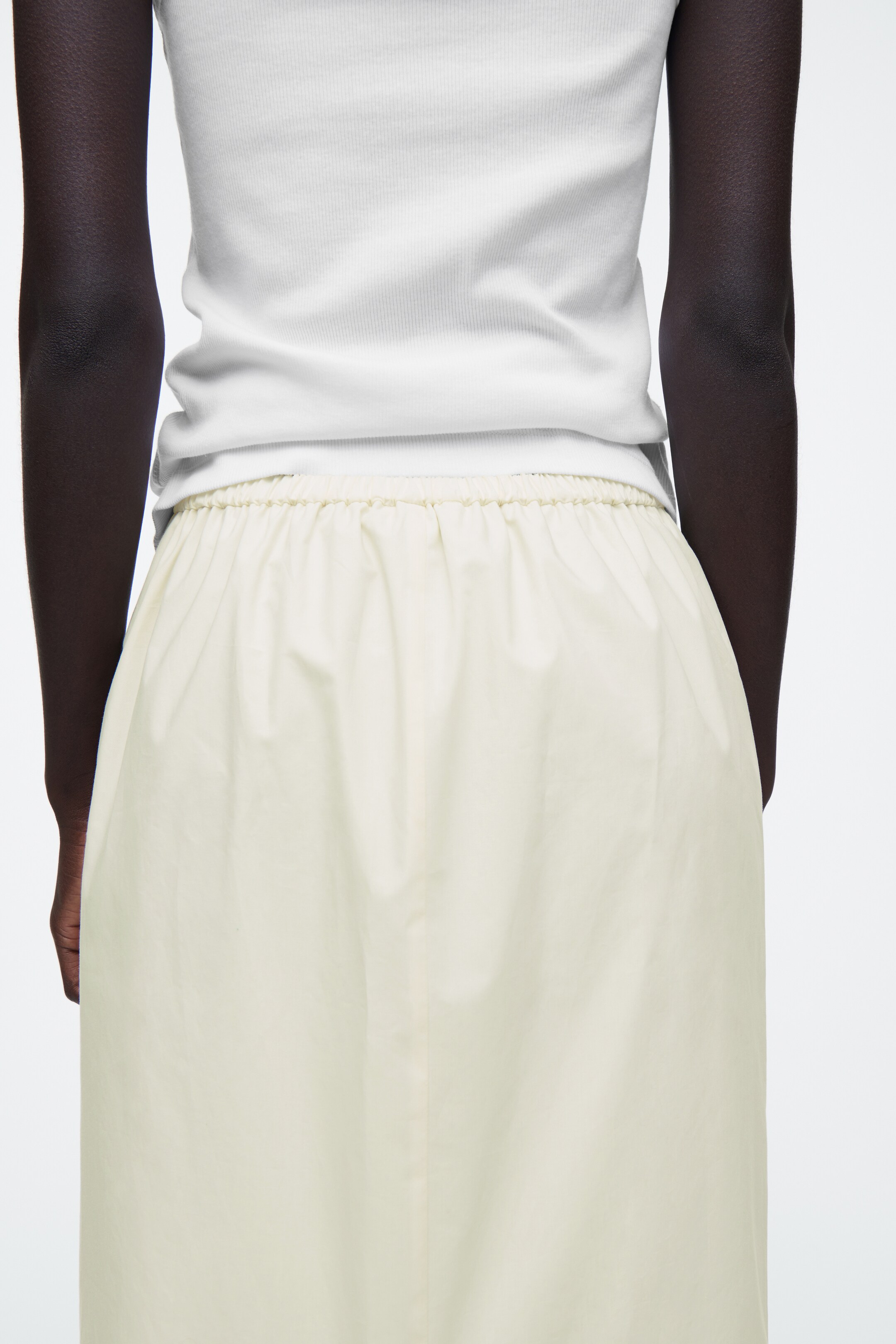 View larger image: COTTON DRAWSTRING MIDI SKIRT - BUTTERMILK - Ladies | H&M GB 5