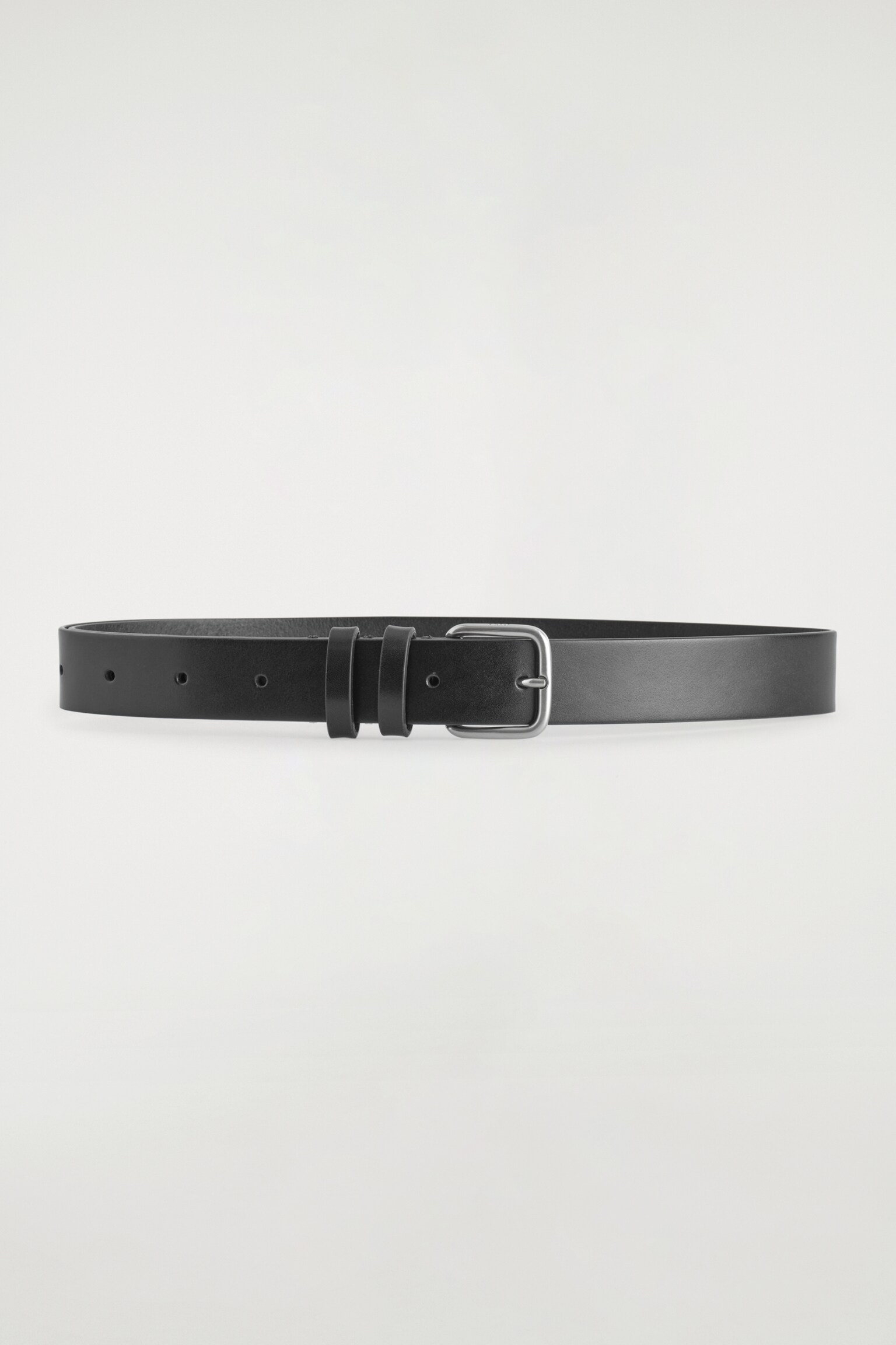 CLASSIC LEATHER BELT - BLACK / SILVER - 2