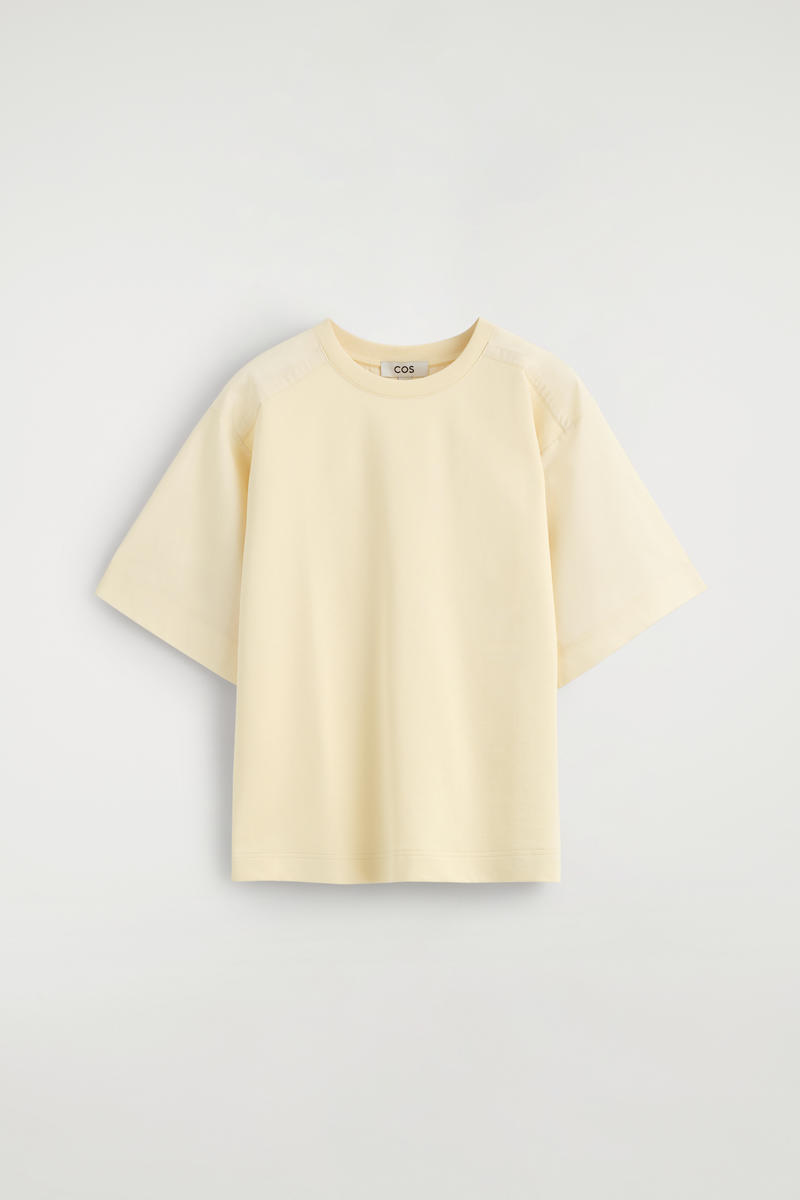 Poplin-Paneled Jersey T-Shirt