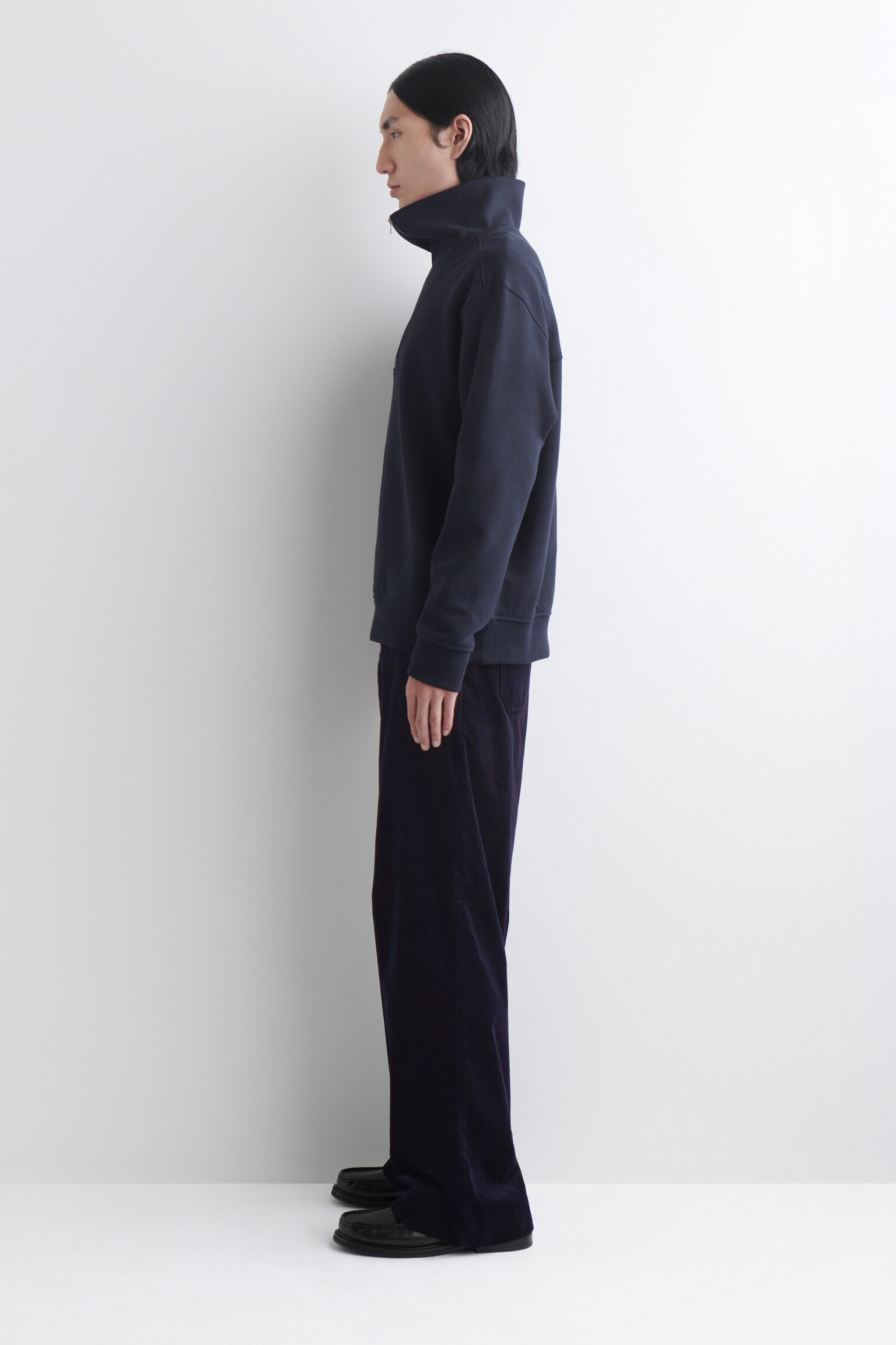 JERSEY DE CUELLO ALTO CON CREMALLERA - AZUL MARINO/MARRÓN OSCURO - 7