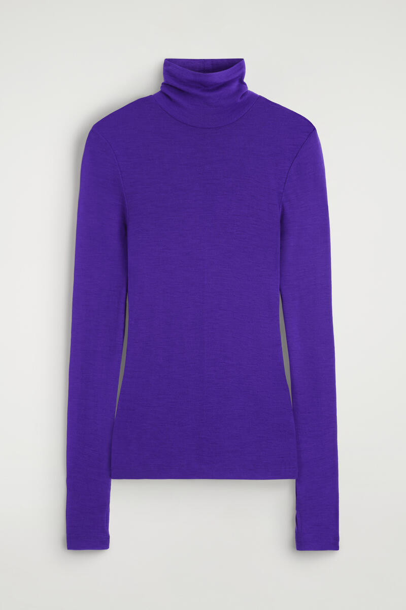 Merino Wool Turtleneck Top