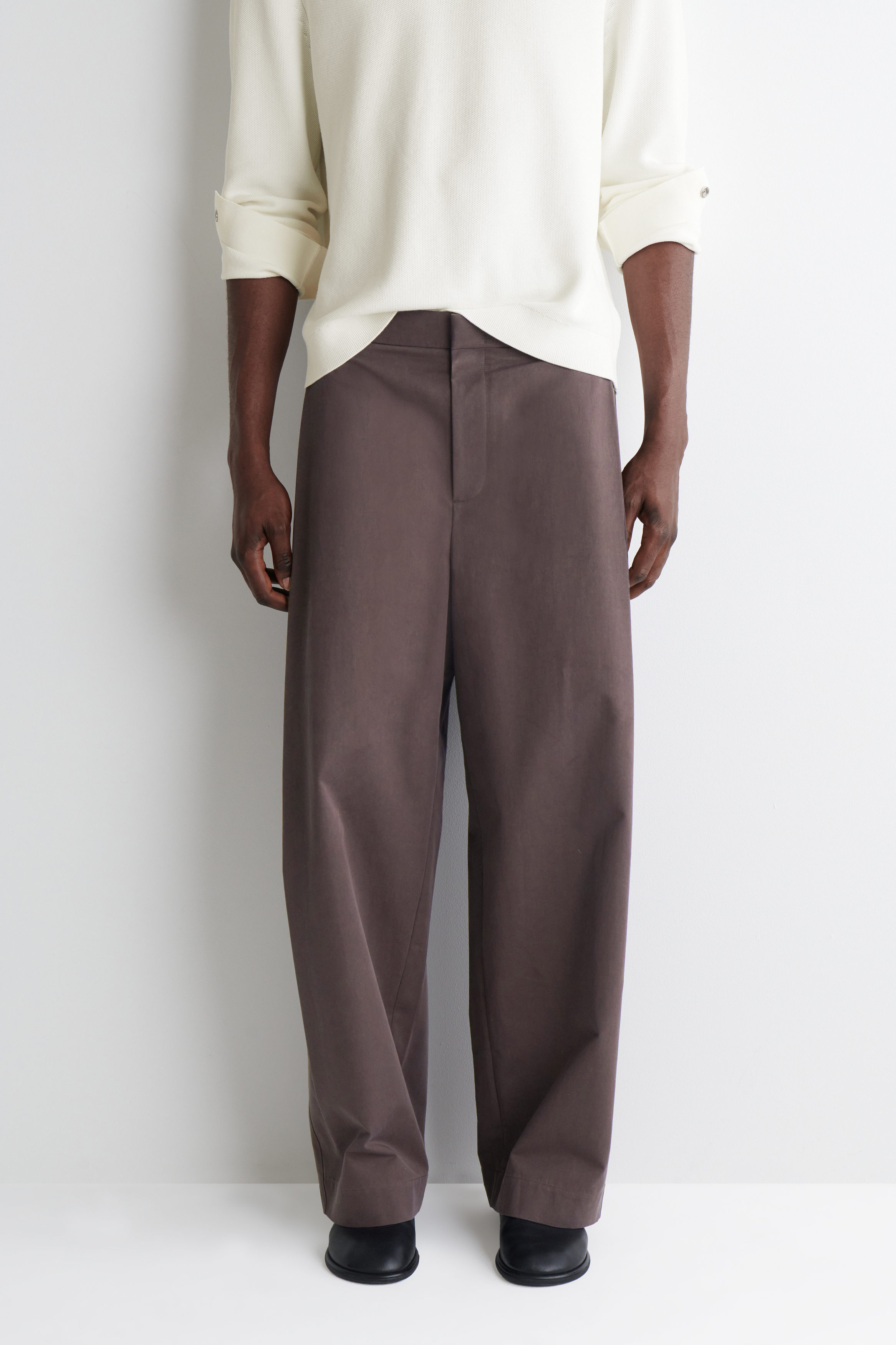 【MODERNIF】Wilt Pigment Wide Cotton Pants RJC405GD Unisex - Cotton Poplin Wide Leg Pant – Los Angeles