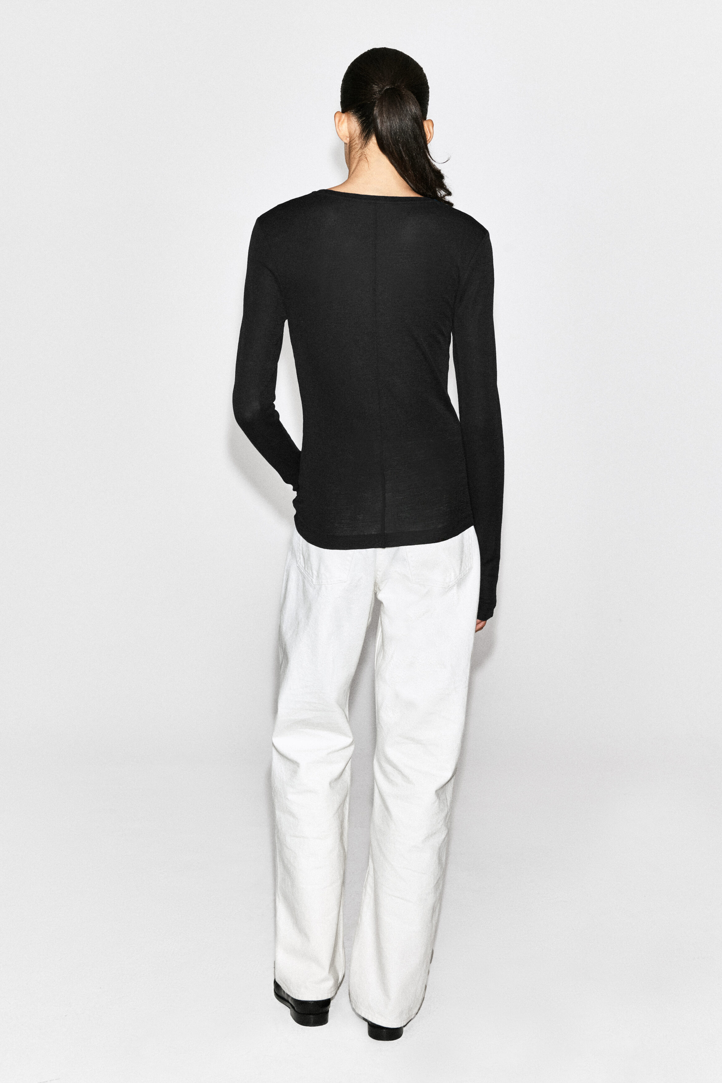 COTTON LONG-SLEEVED TOP - thumbnail 6