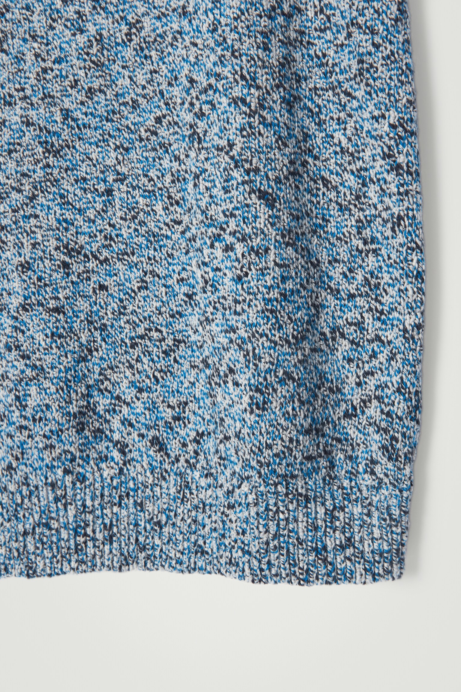 RELAXED MÉLANGE-KNIT COTTON VEST - BLUE MÉLANGE/OATMEAL MÉLANGE - 2