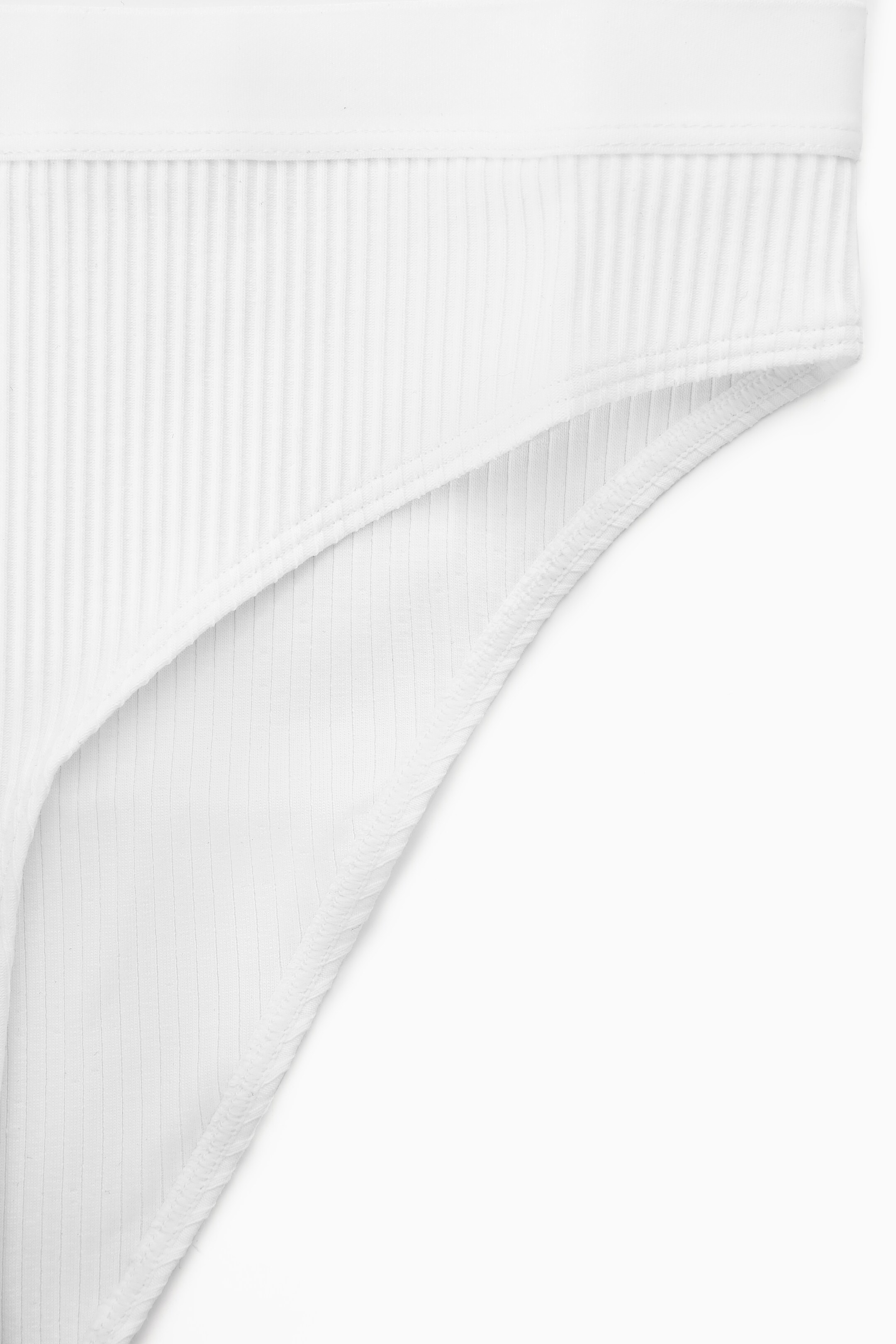 Visa större bild: RIBBADE TROSOR I 3-PACK - WHITE - DAM | H&M FI 2