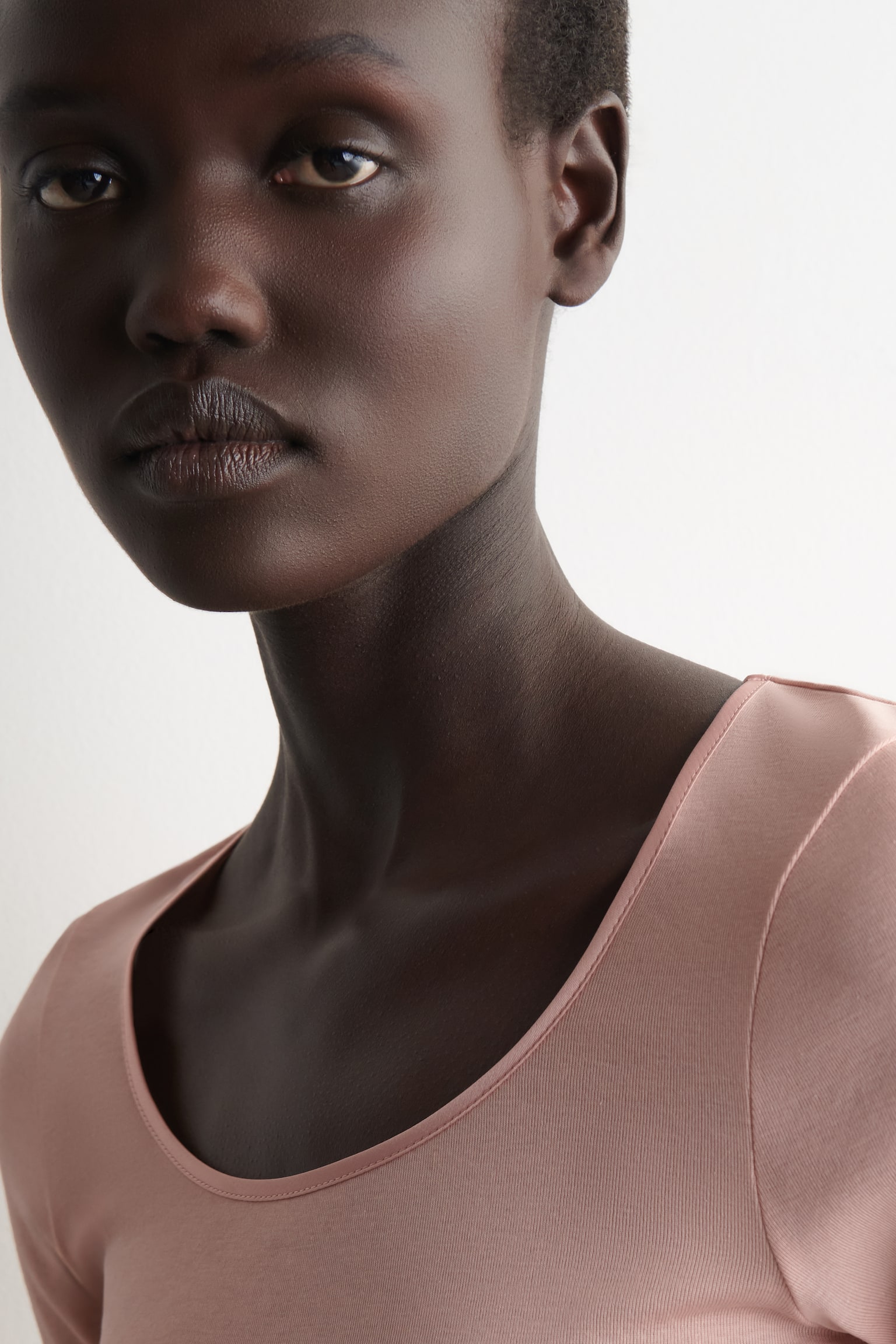 TOP A MANICHE LUNGHE IN JERSEY DI COTONE E RASO - ROSA/NERO - 4