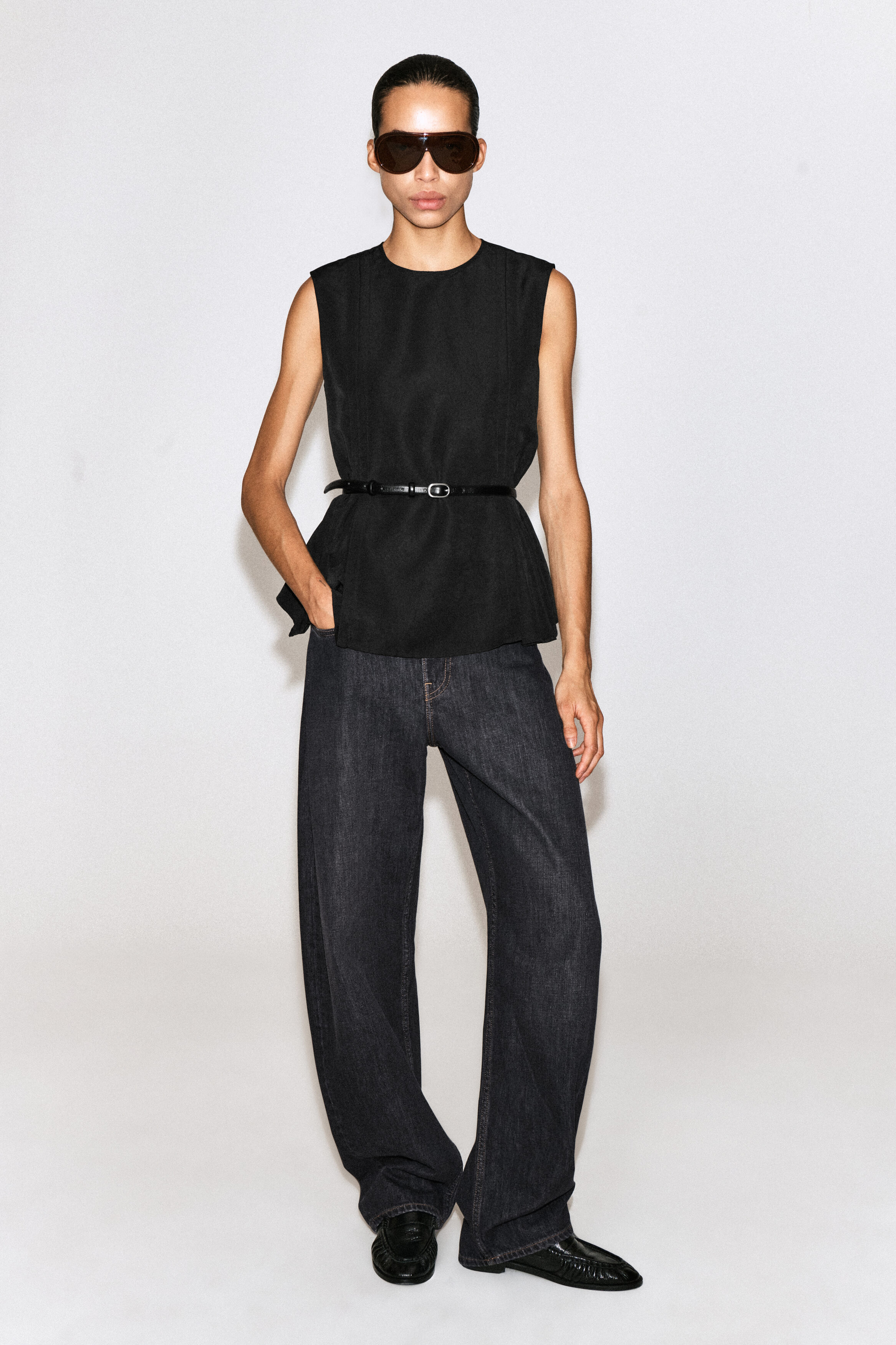 PLEATED PEPLUM TOP - thumbnail 4