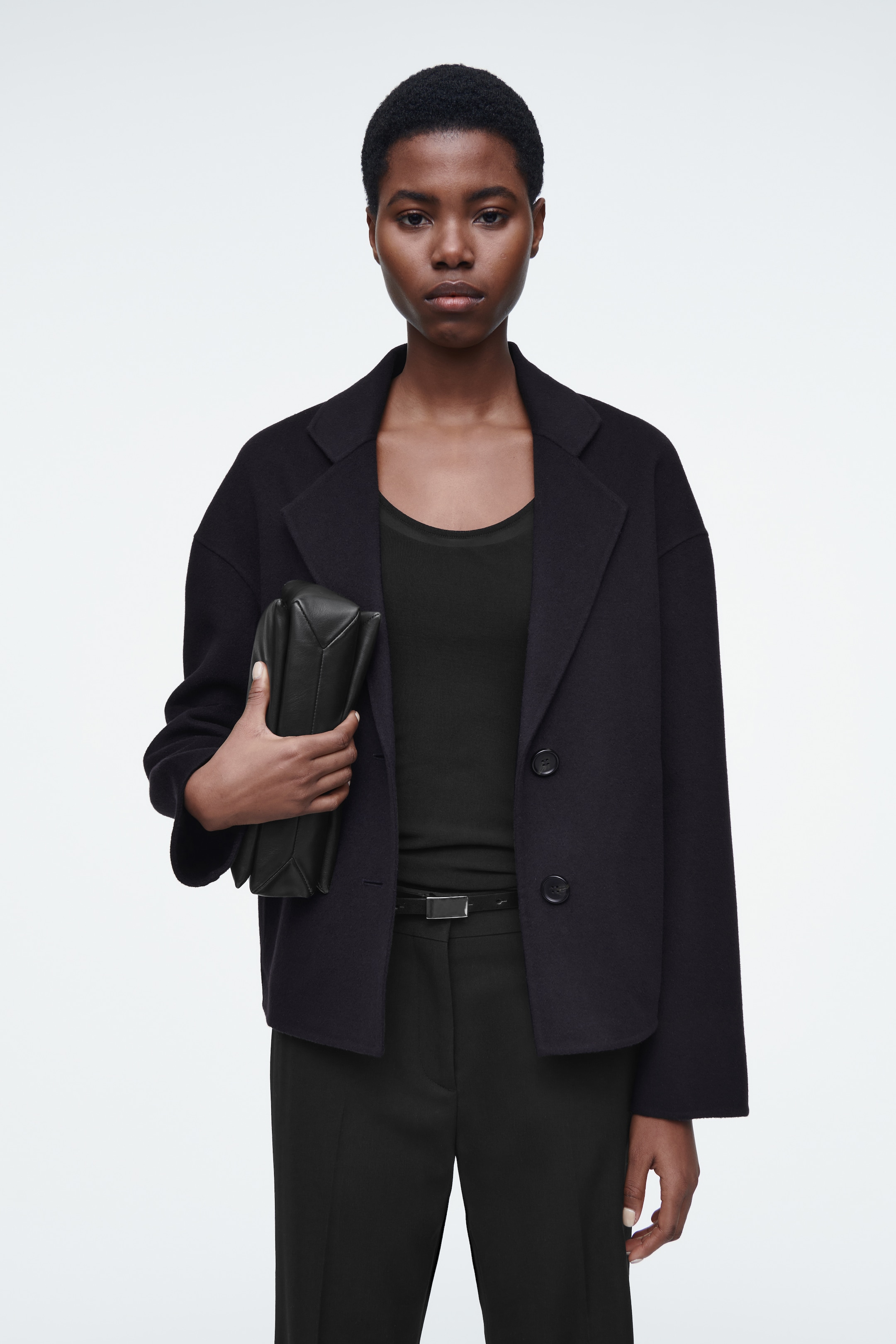 Ingrandisci l'immagine: TAILORED DOUBLE-FACED WOOL JACKET - NAVY - DONNA | H&M CH 1