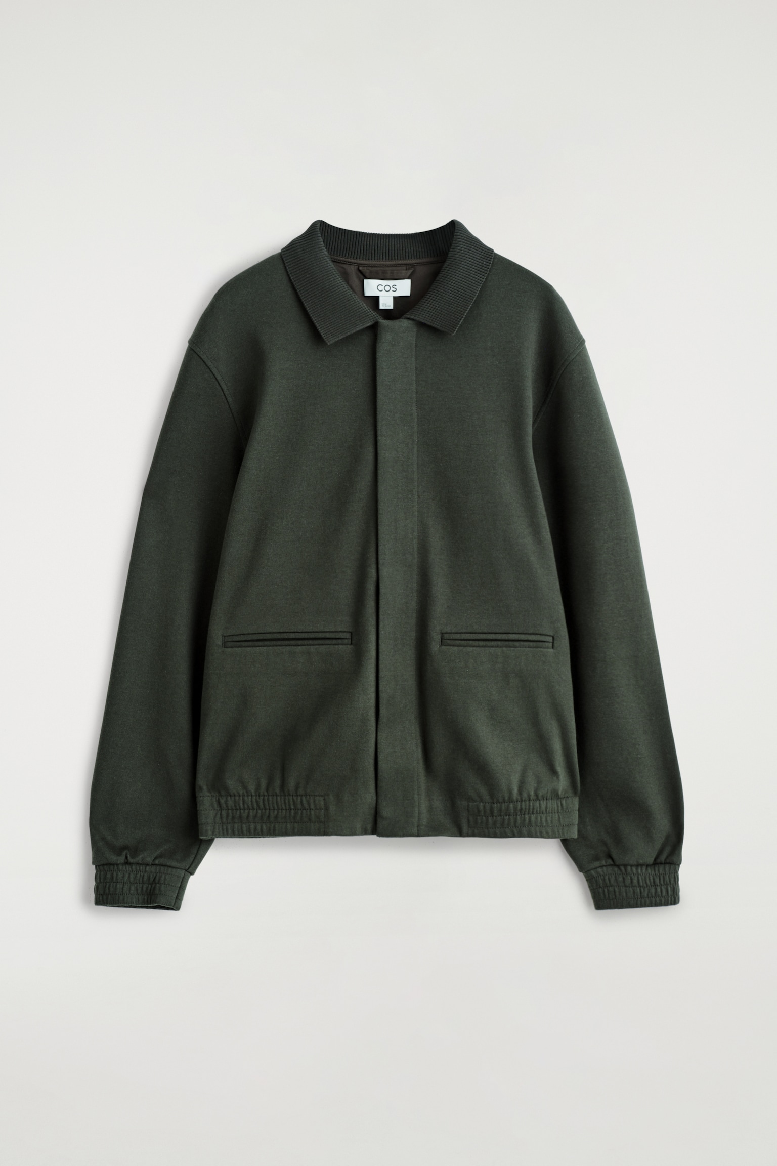 VESTE HARRINGTON EN MAILLE - VERT FONCÉ - 2