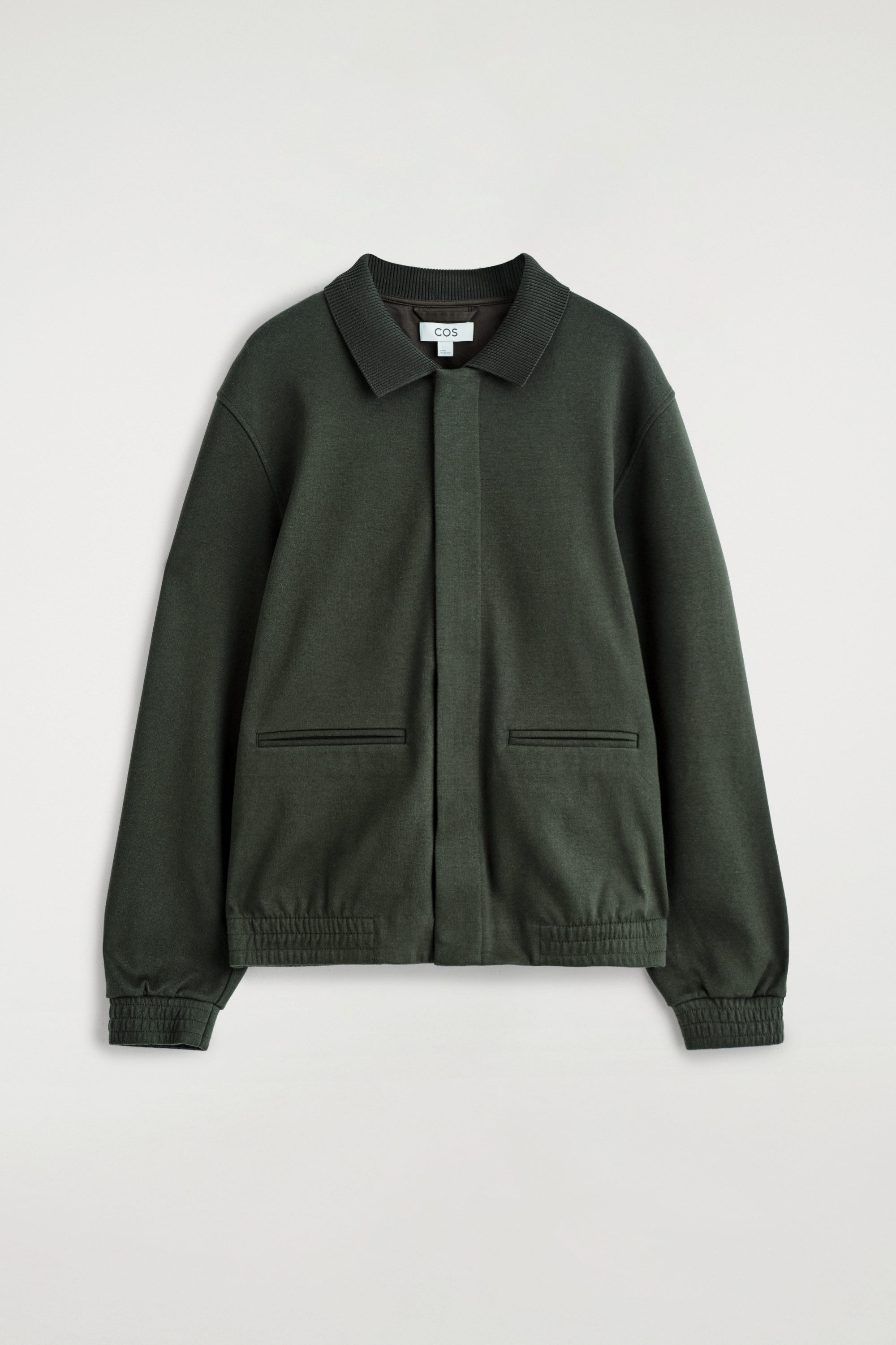CONTRAST-STRIPE KNITTED TRACK JACKET - NAVY / IVORY | COS