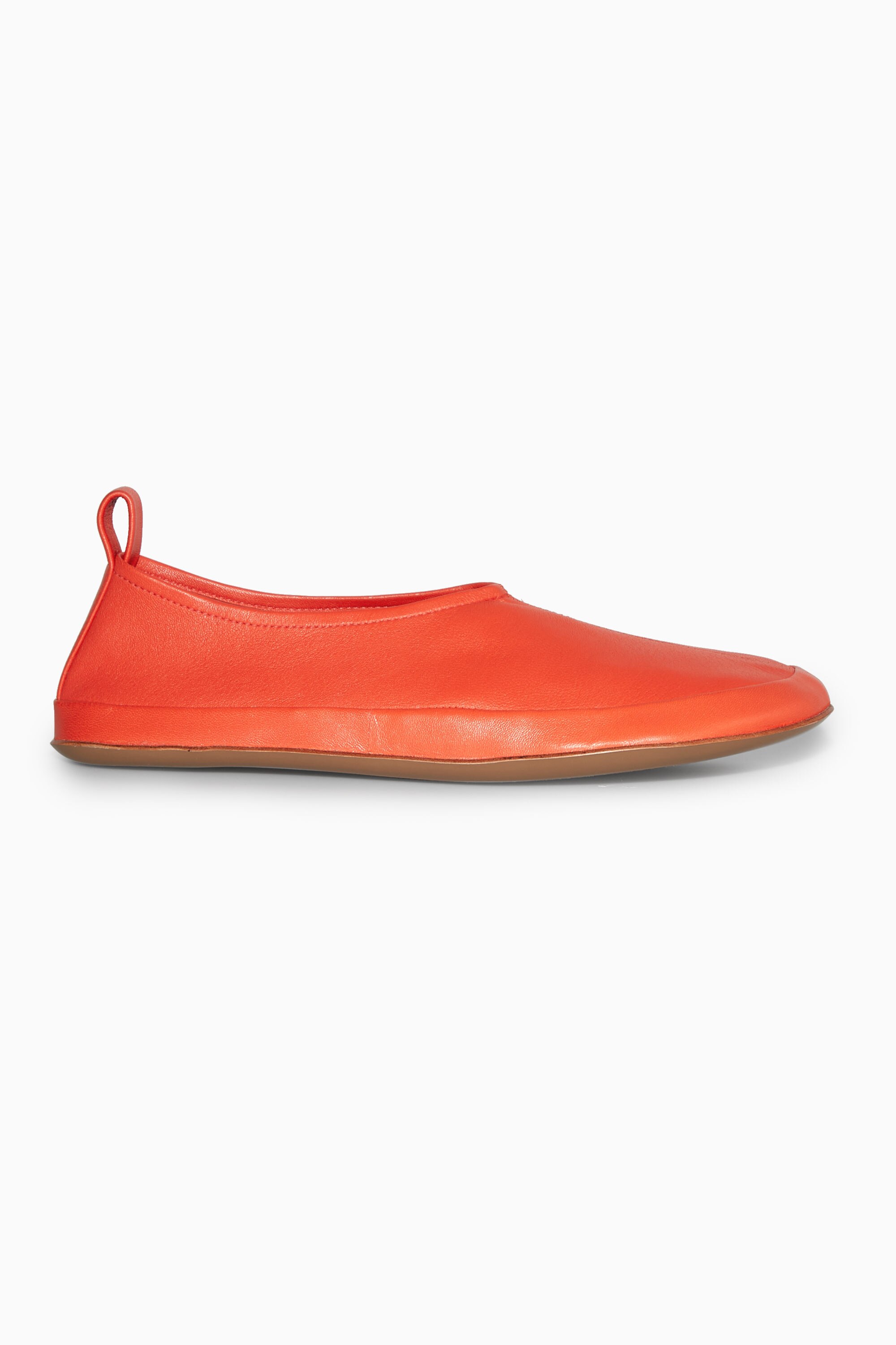 LEATHER BALLET FLATS - RED | COS