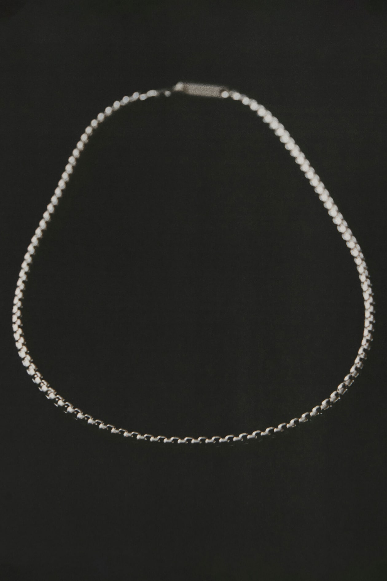 BOX-CHAIN NECKLACE — SILVER