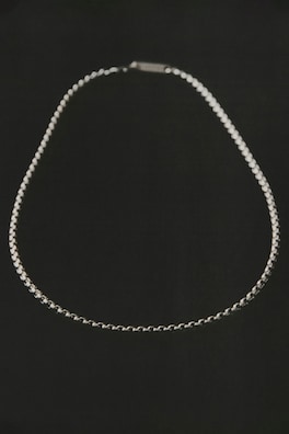 BOX-CHAIN NECKLACE — SILVER 3
