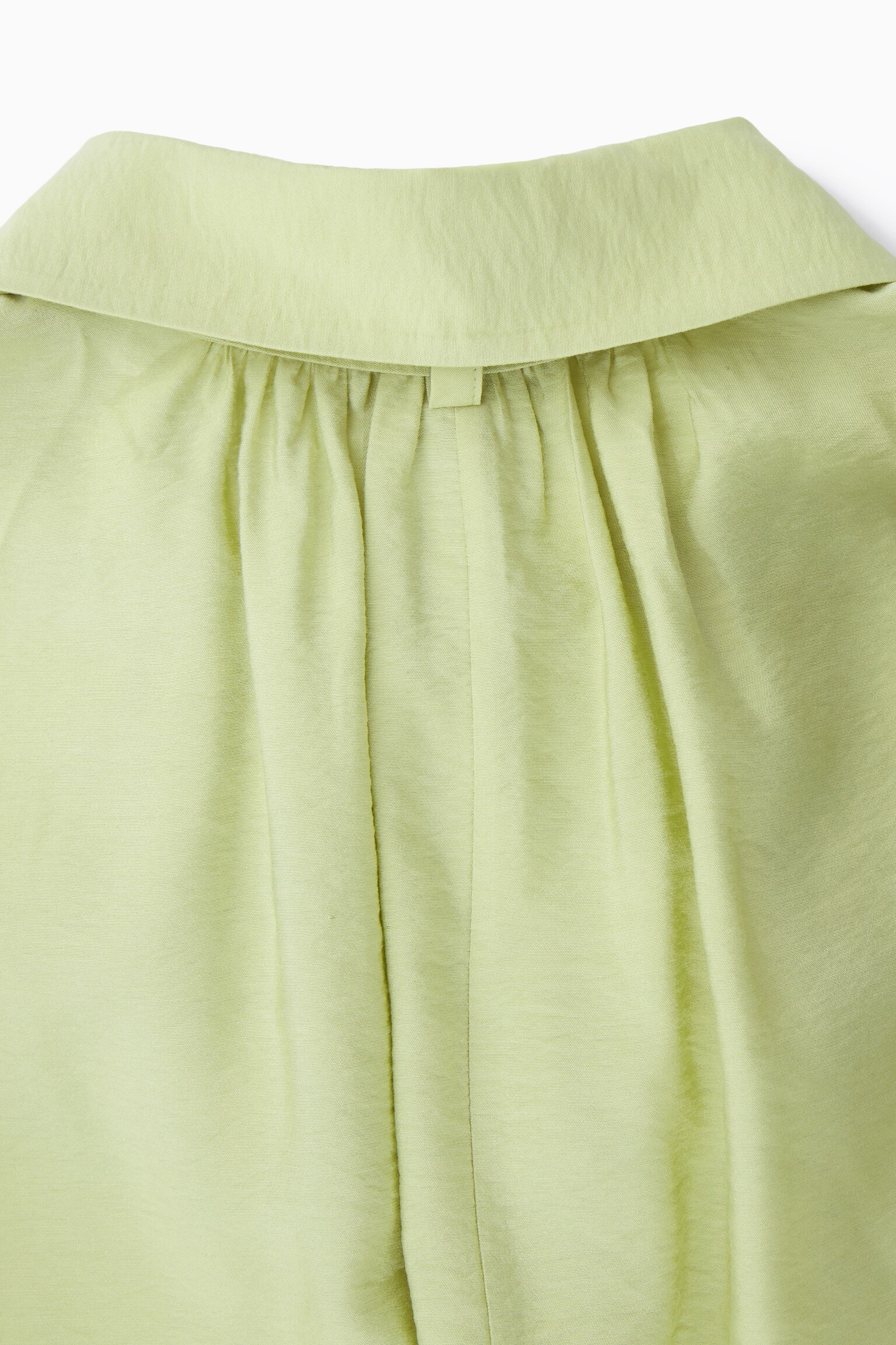 BOW SLEEVELESS MIDI SHIRT DRESS - LIGHT GREEN - 2