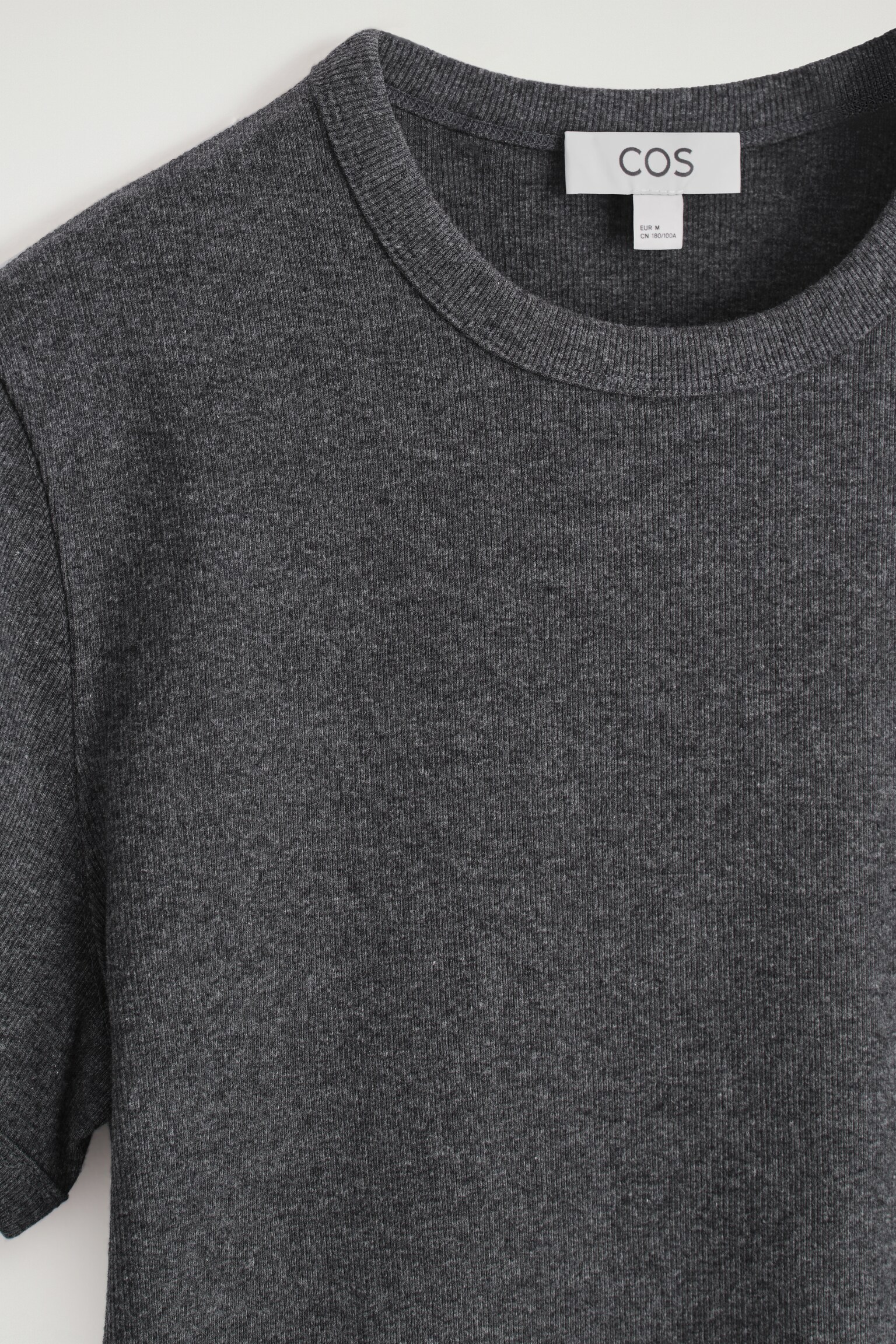 T-SHIRT SLIM EN COTON CÔTELÉ - CHARBON/KAKI FONCÉ/BLANC/KAKI/BLEU MARINE/NOIR/GRIS CLAIR - 4